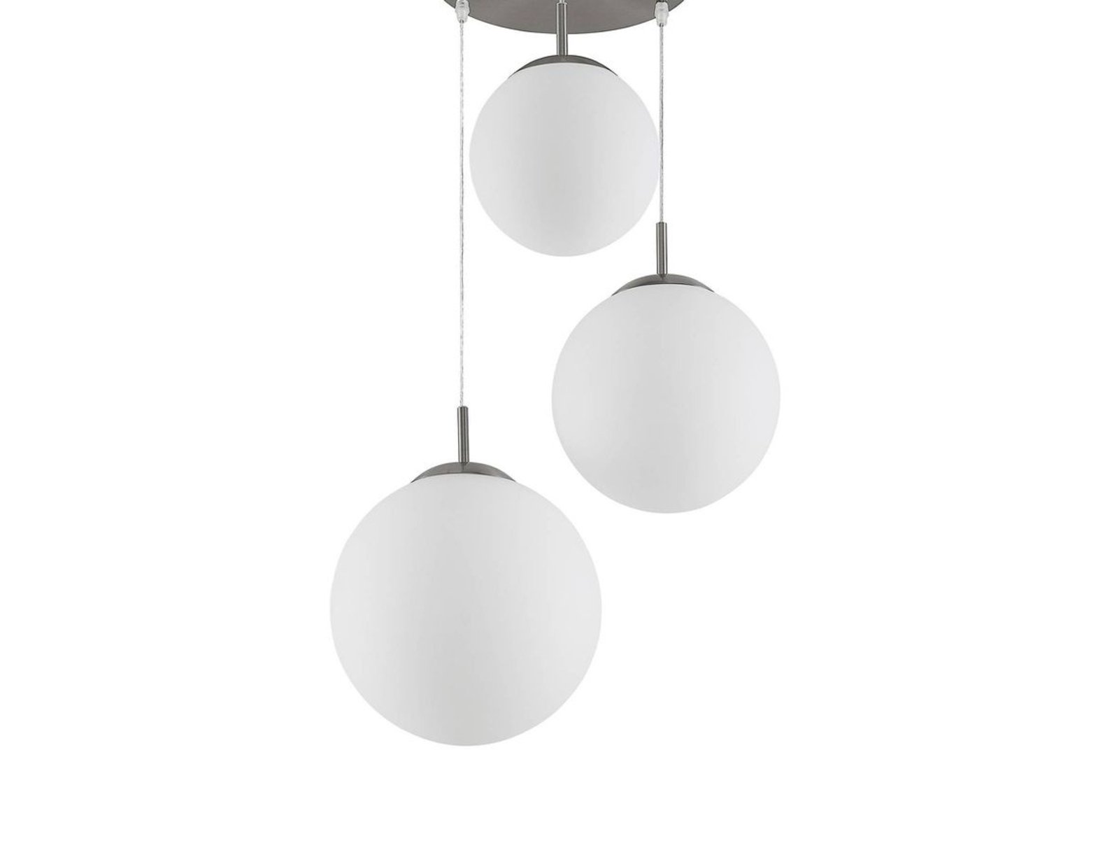 Heleska 3 Round Závěsná Lampa Opal/Nickel - Lindby