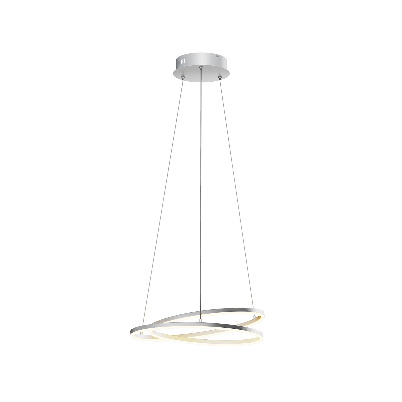 Lindby LED hanglamp Davian, nikkelkleurig, Ø 49 cm, dimbaar