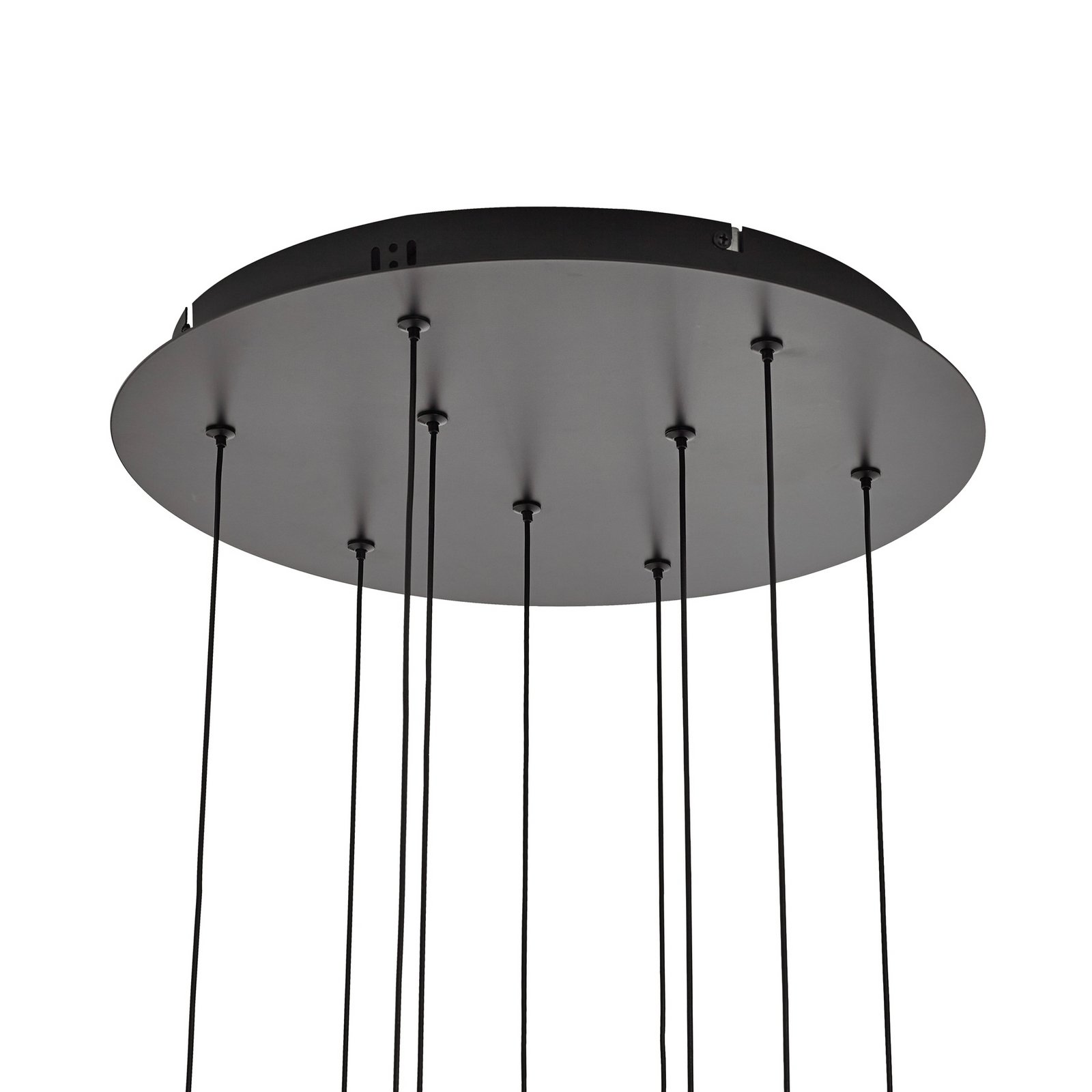 Lucande LED hanging light Hayley, black, 9-bulb, glass
