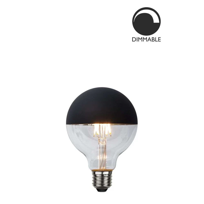 Globen Lighting – Ljuskälla LED 2,8W Globe Ø95 Toppreflektor E27 Svart