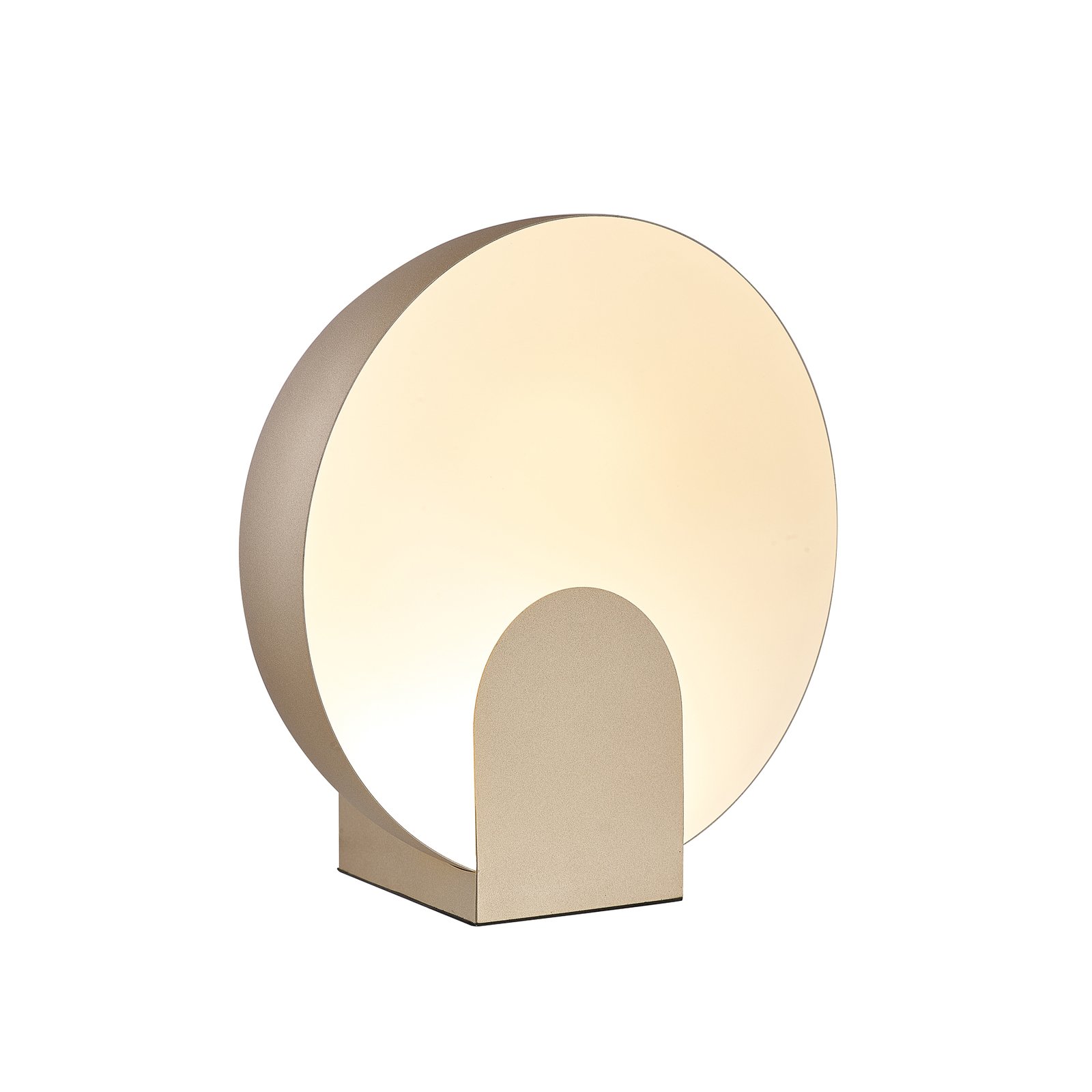 Επιτραπέζιο φωτιστικό LED Óculo, χρυσό χρώμα, Ø 30cm, μέταλλο, έμμεσο