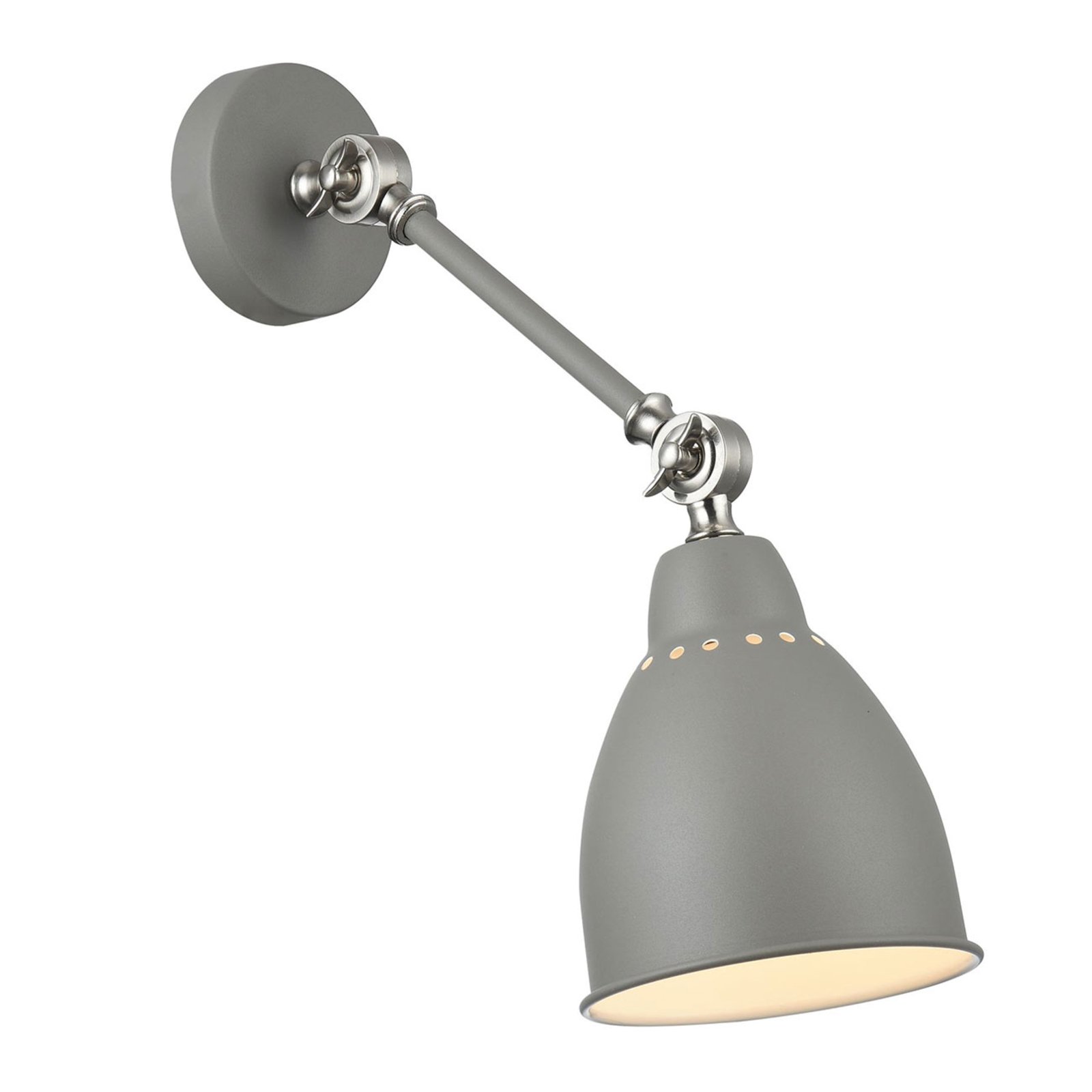 Maytoni Domino wall light in grey, for Living / Dining Room, metal, E27, 40 W, energy efficiency: A++, W: 14 cm, H: 21 cm