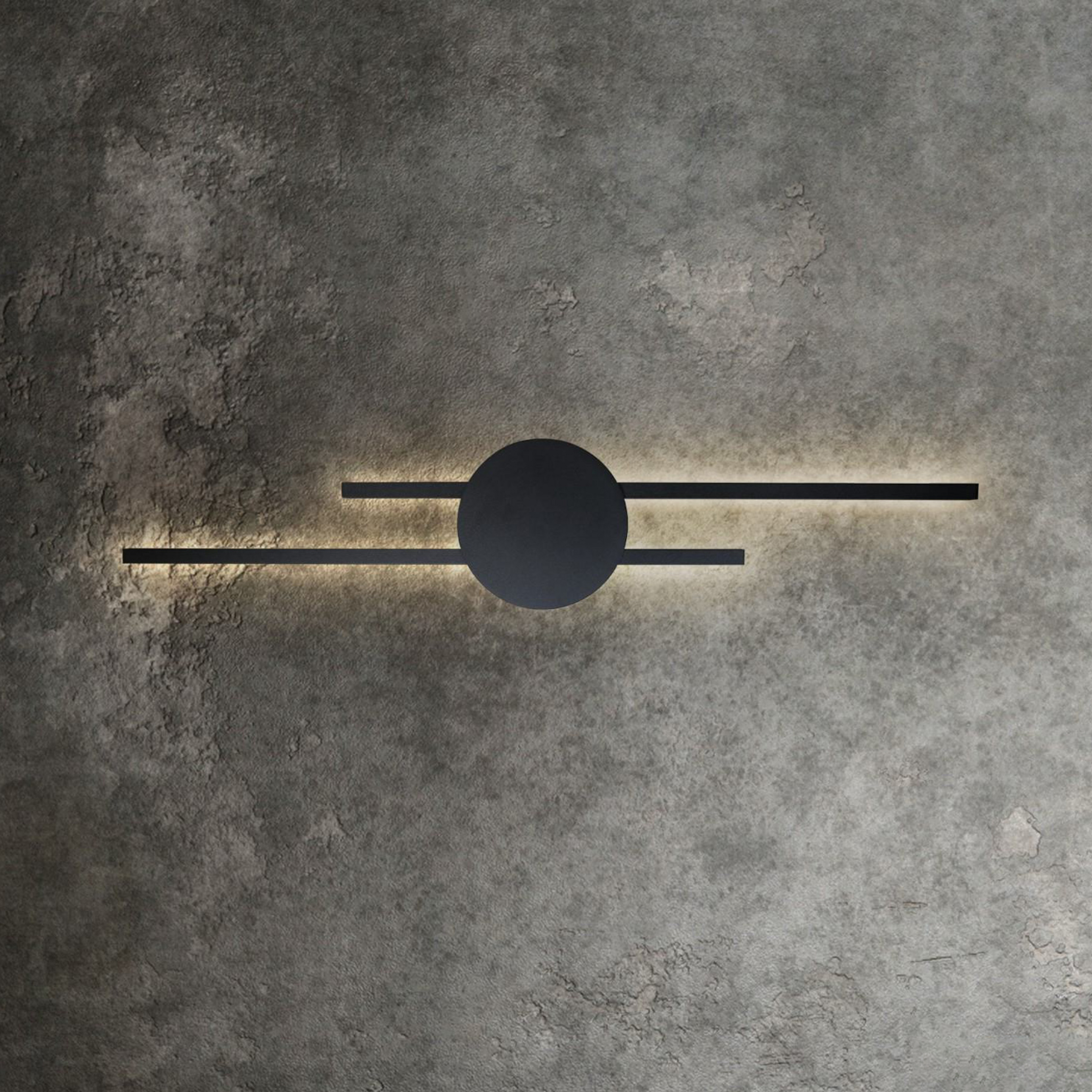 LED-Wandlampe Java, schwarz, Höhe 86 cm, 2-flg., Metall