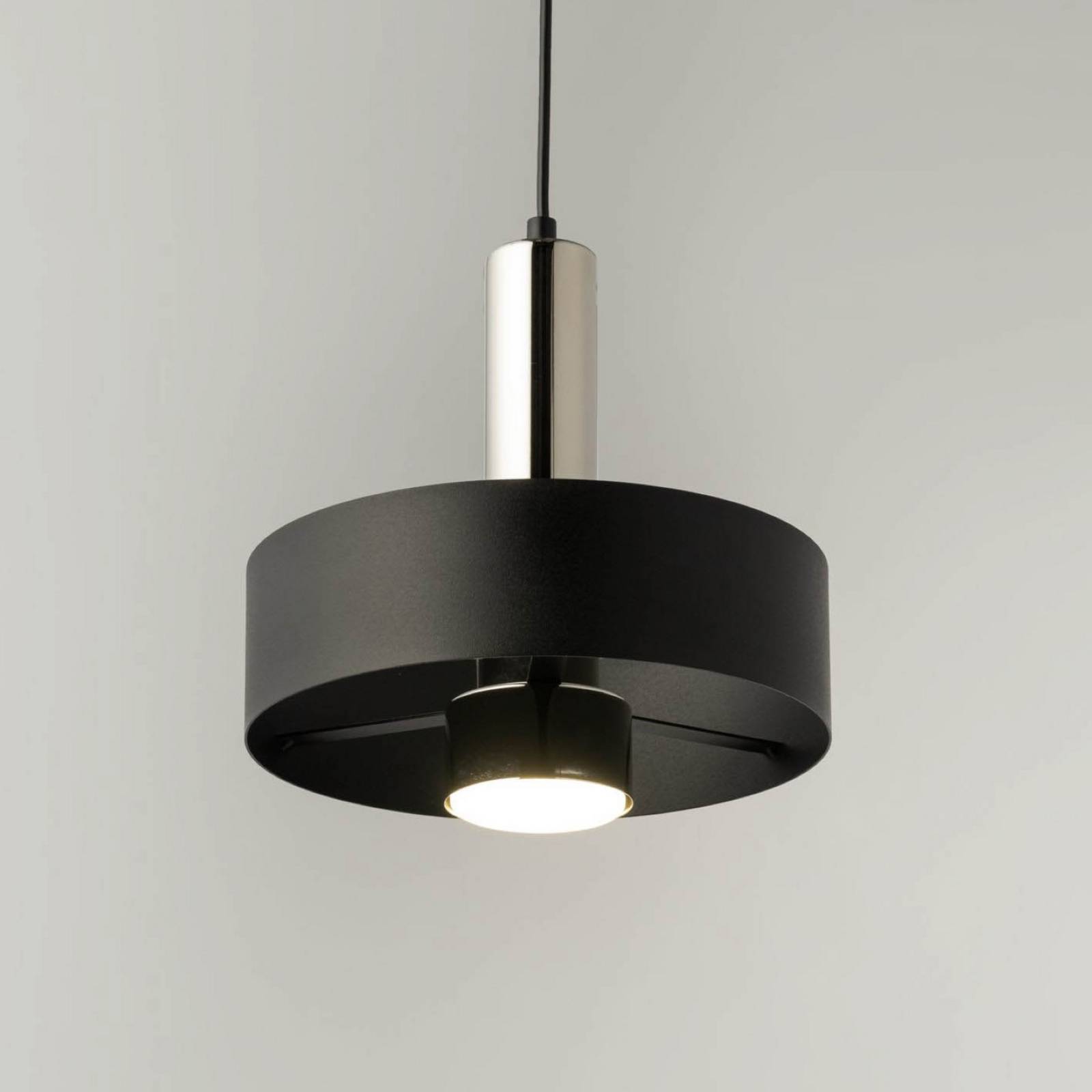Żyrandol Rif Lux, czarny/srebrny, Ø 25 cm, stal