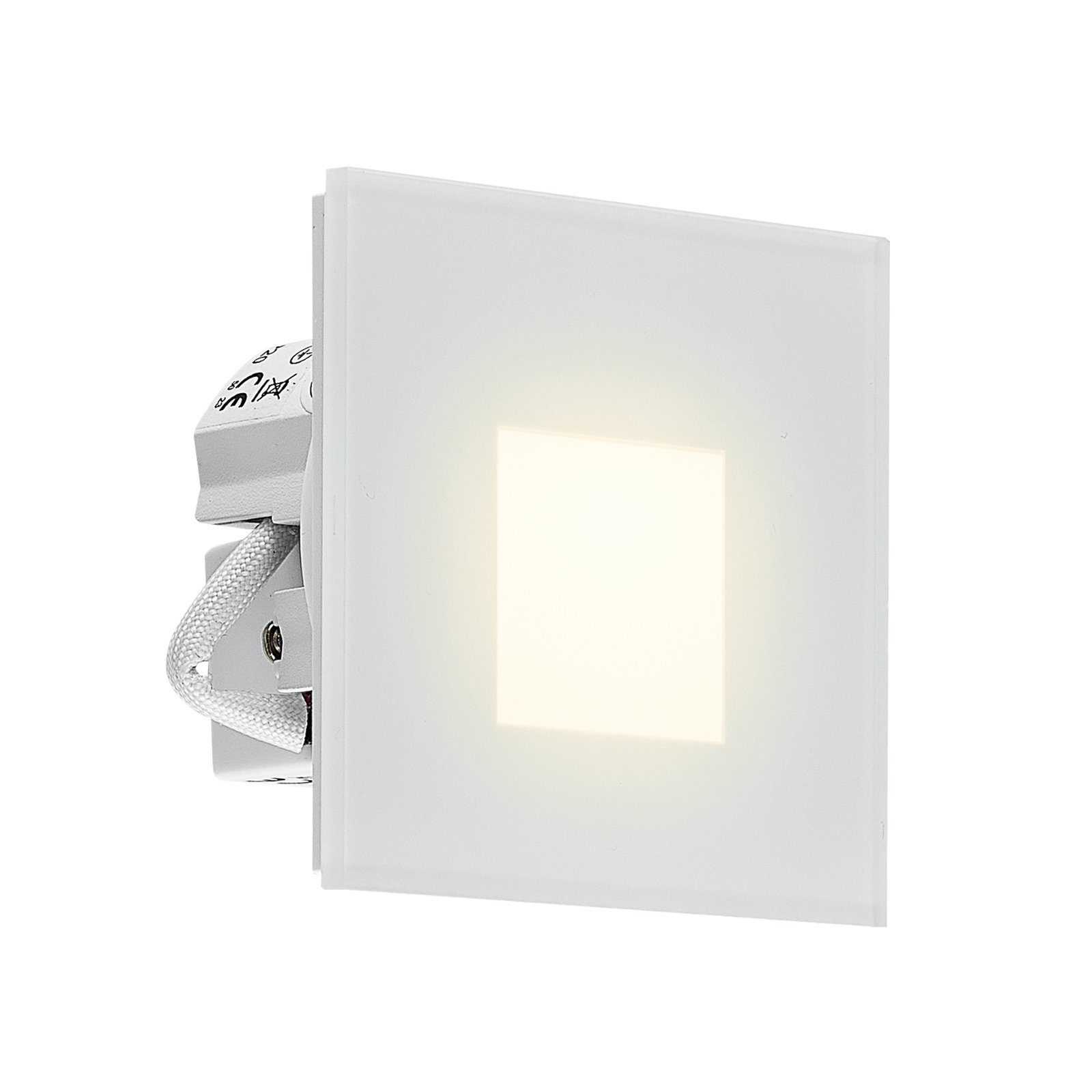 Molto Luce LED recessed light Wall R68 Glass SQ, white, aluminium, CCT