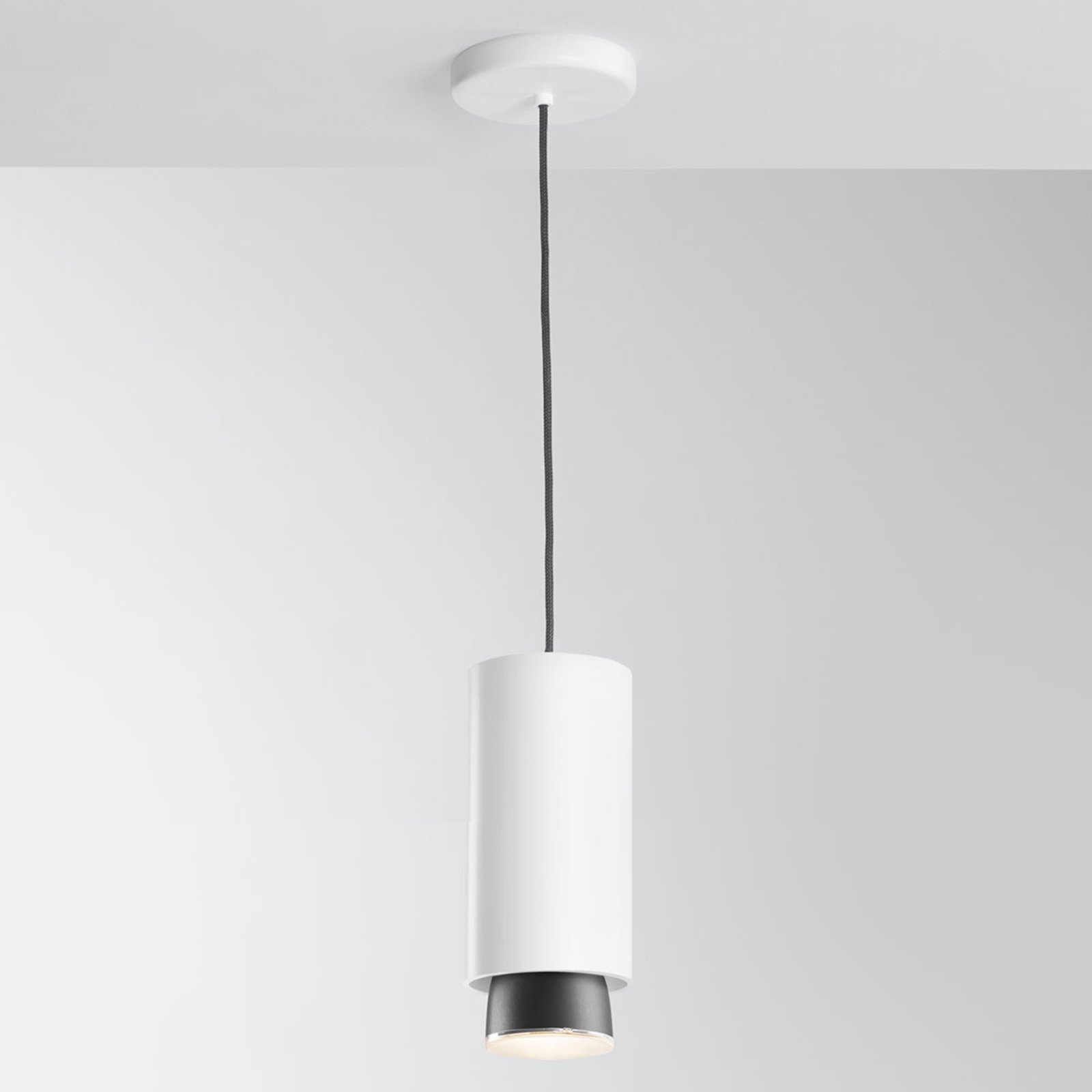 Fabbian Claque LED hanging light 20 cm white