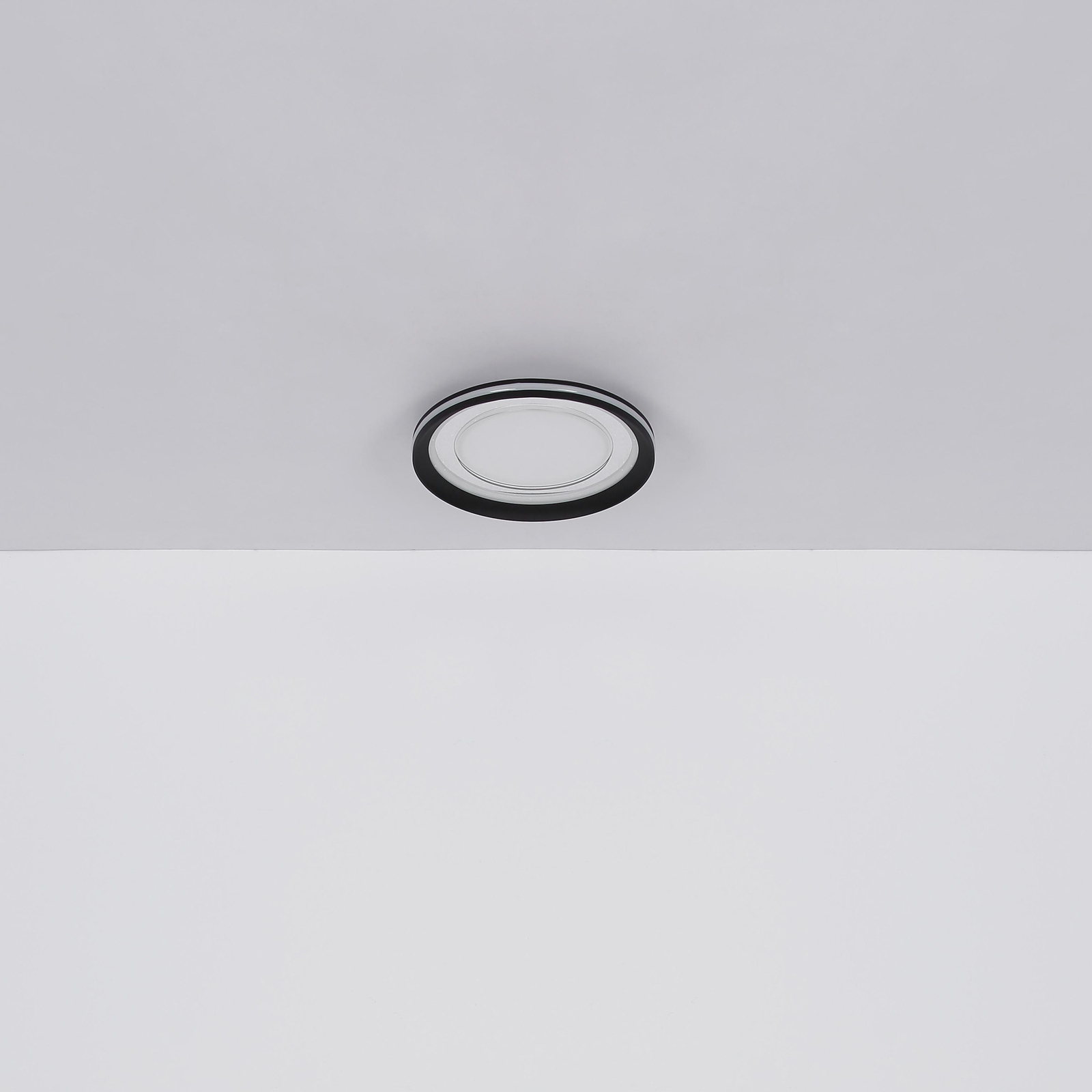 Plafonnier LED Clarino, Ø 36 cm, noir/blanc, acrylique