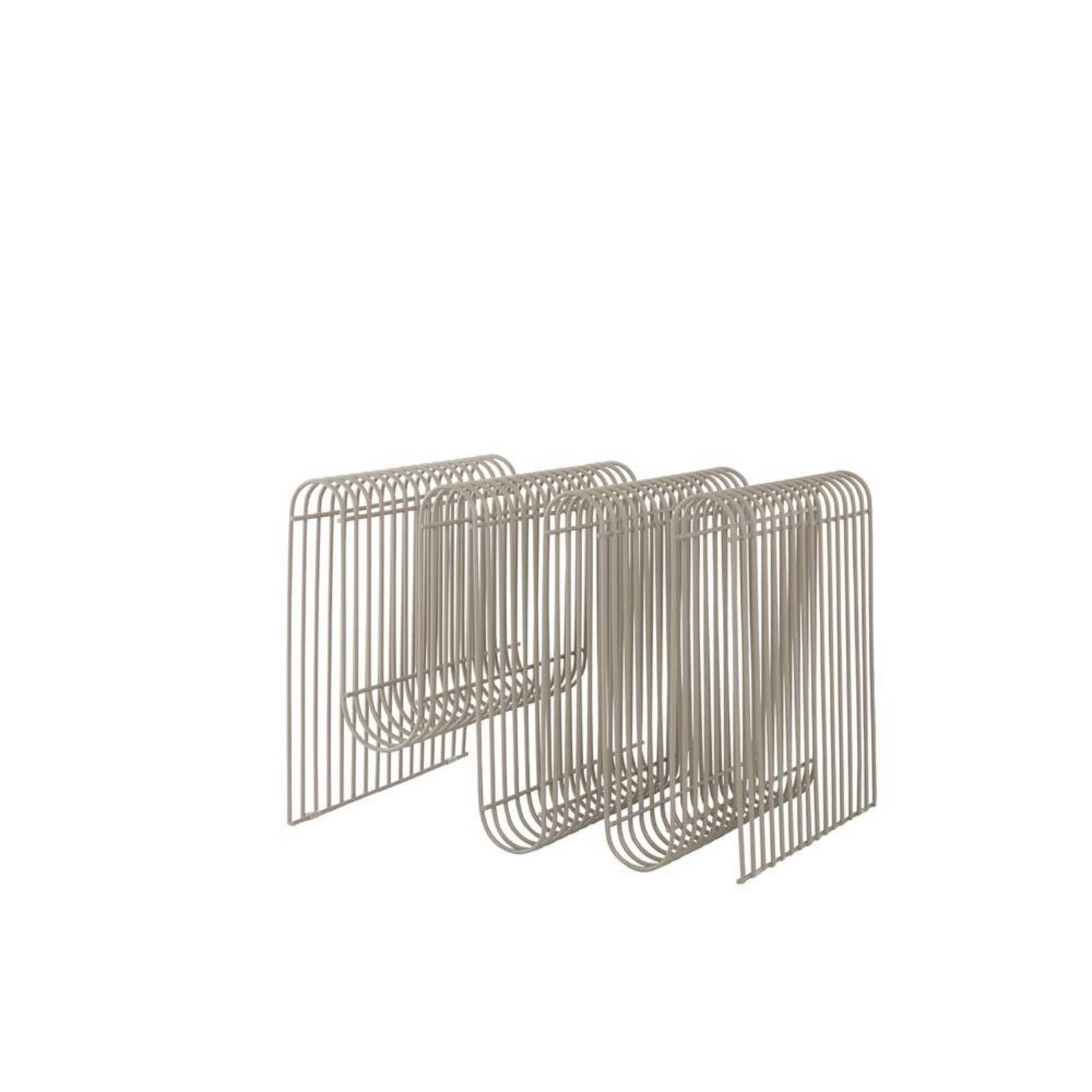 AYTM Magazinhalter Curva, taupe, Metall, 41 cm lang
