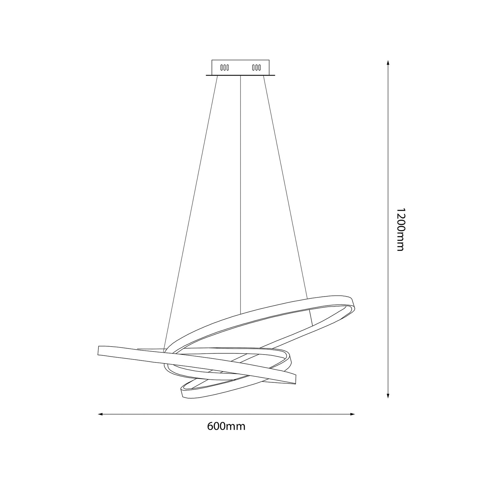 LED-Hängeleuchte Empoli, Metall, schwarz, 4.000 K