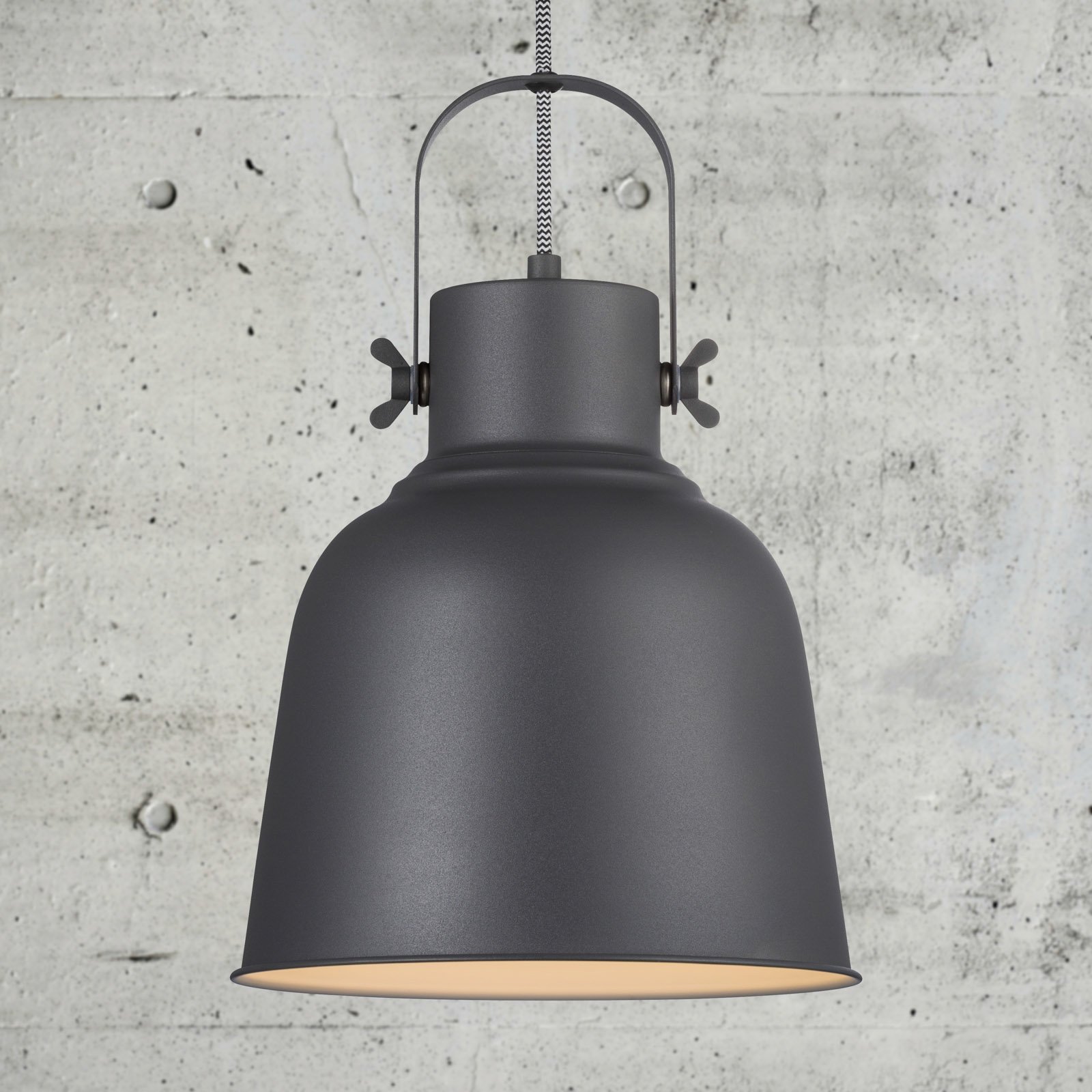 Závesná lampa Adrian v čiernej farbe, Ø 25 cm