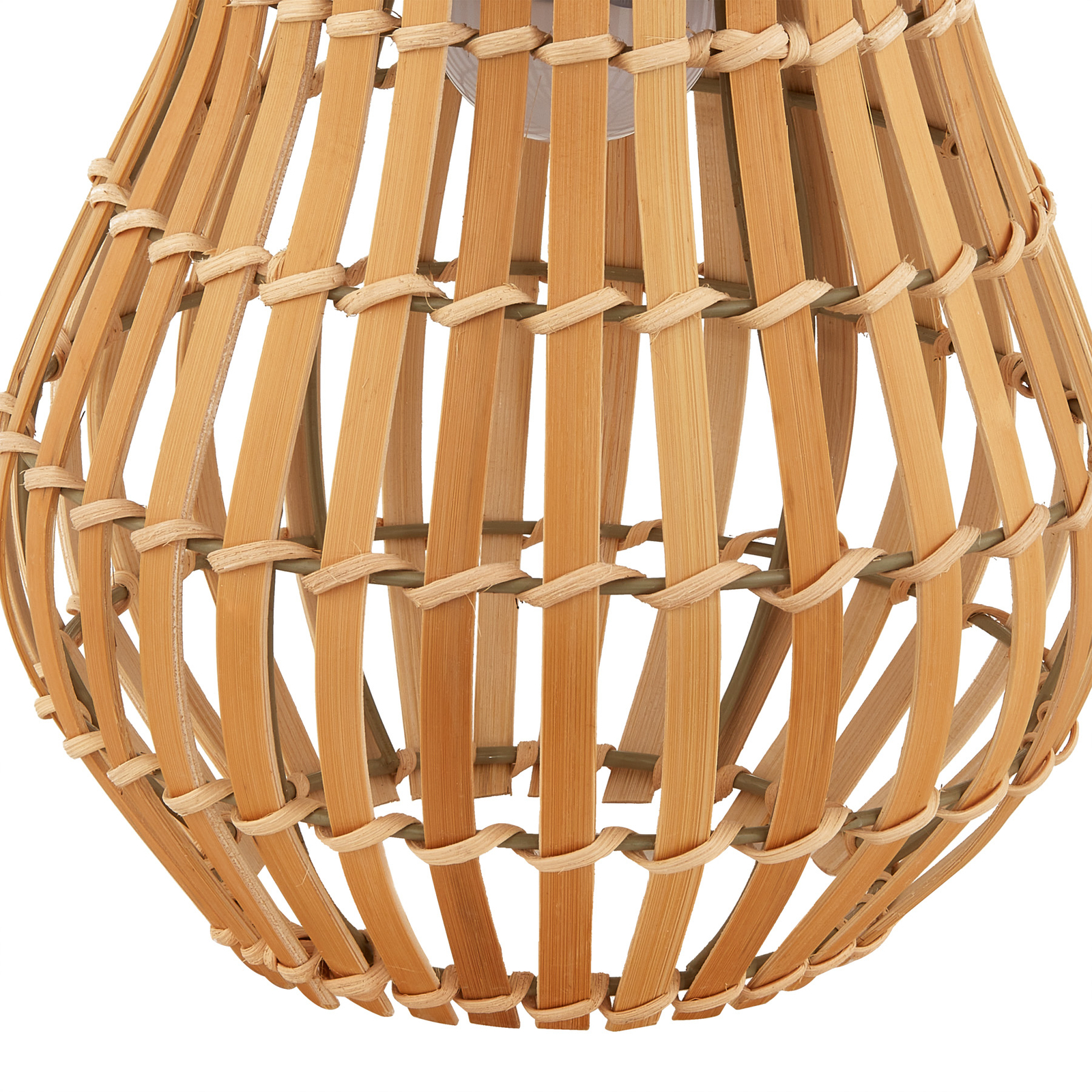 Lindby LED terraslamp Amaria, bamboe, Ø 18 cm