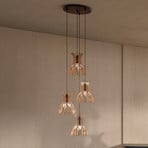 Bover Domita S/20/4L hanglamp, bruin/beuken