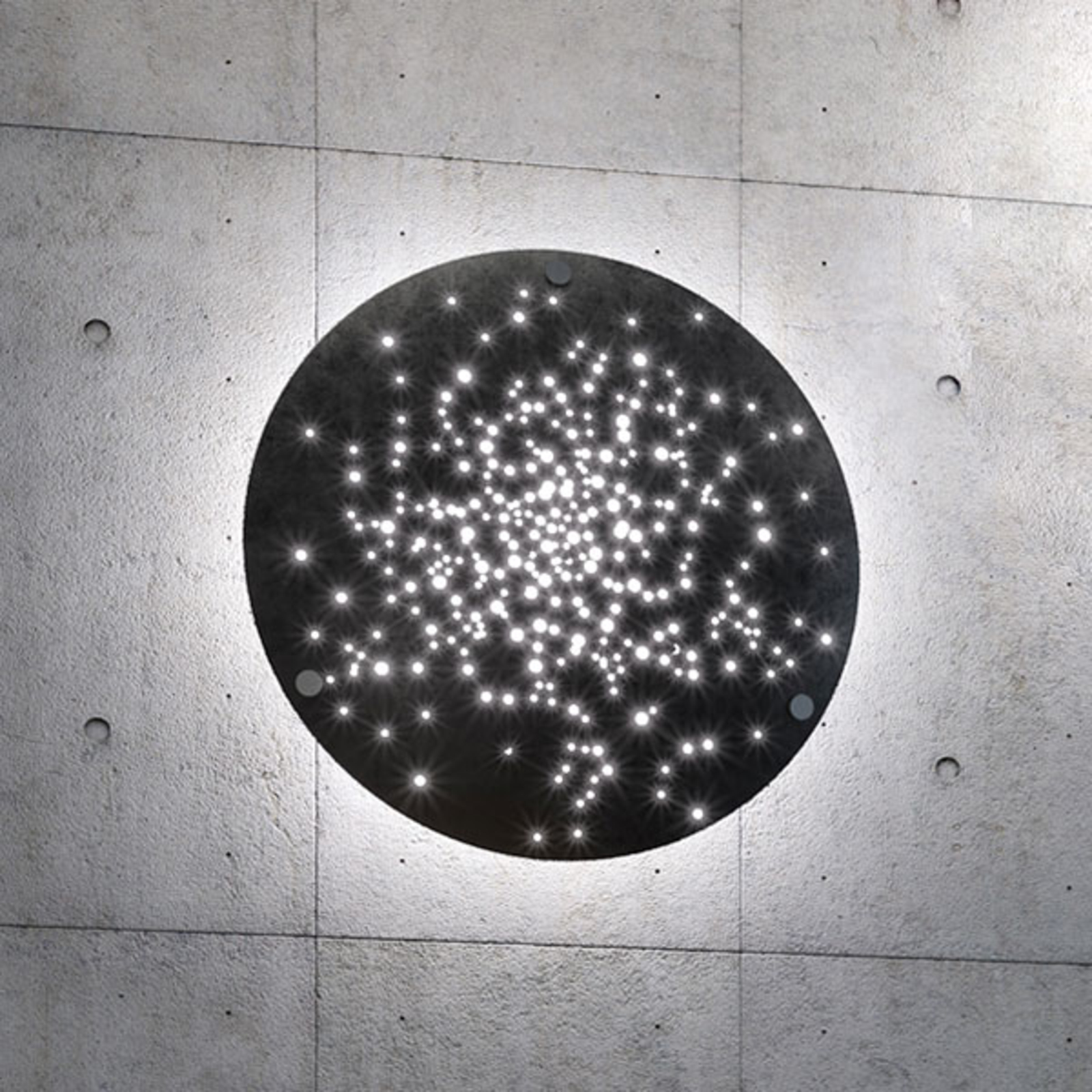 Fabbian Lens LED sienas gaisma Ø 60 cm, slīpēta