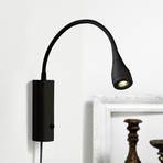 Mento LED zidna svjetiljka sa savitljivom rukom, crna