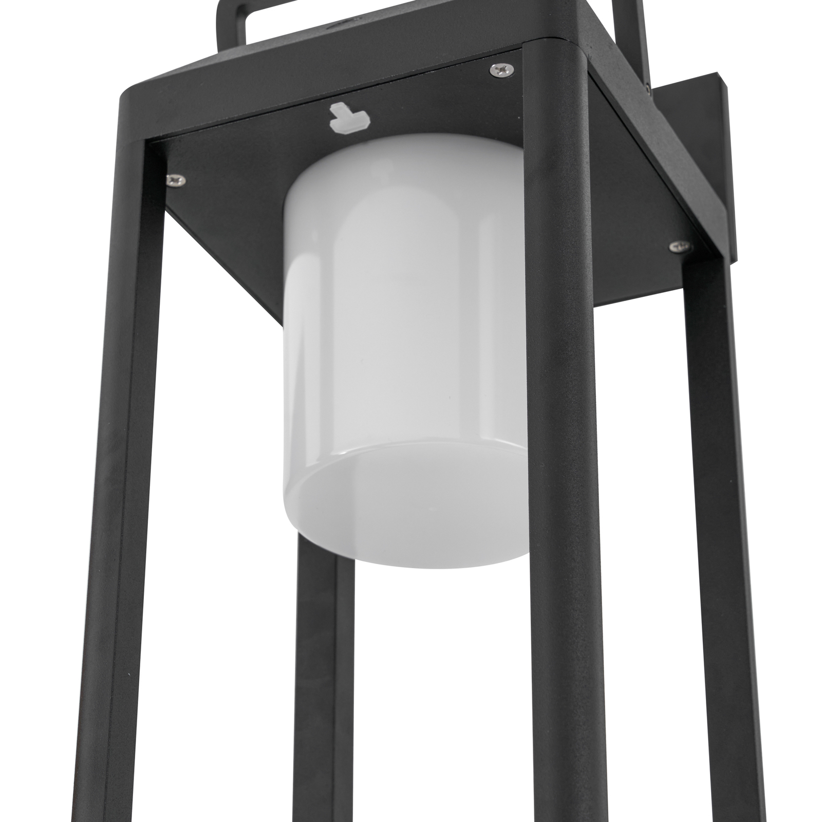 Lucande LED соларна лампа за стена Tilena, ъглова, черна, алуминий