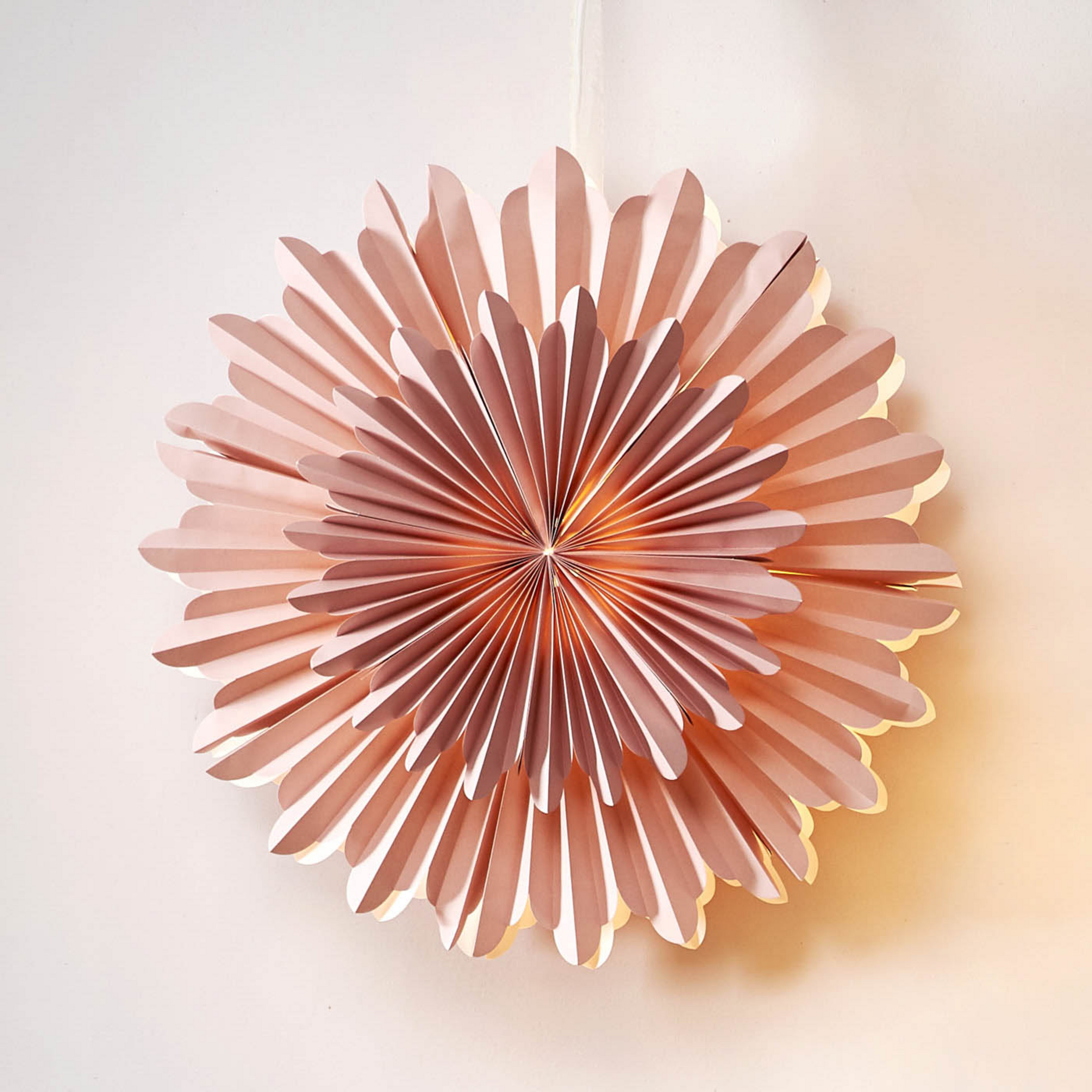 Étoile en papier Crystal sans douille, rose