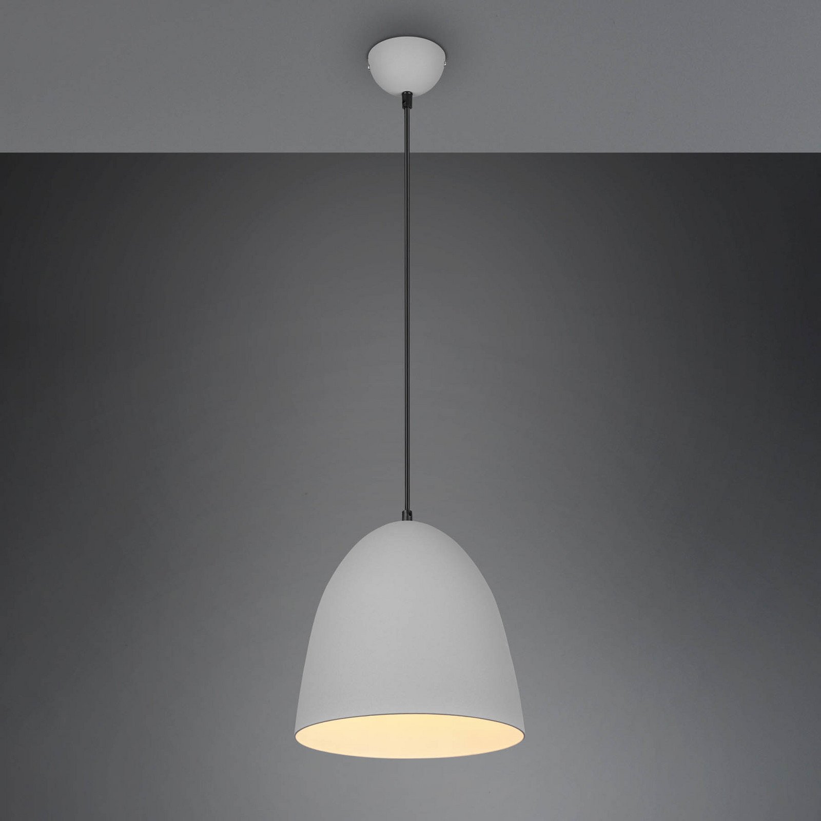 Reality Leuchten Lampă suspendată Tilda 1 bec gri Ø 25 cm - Bucătărie - Metal