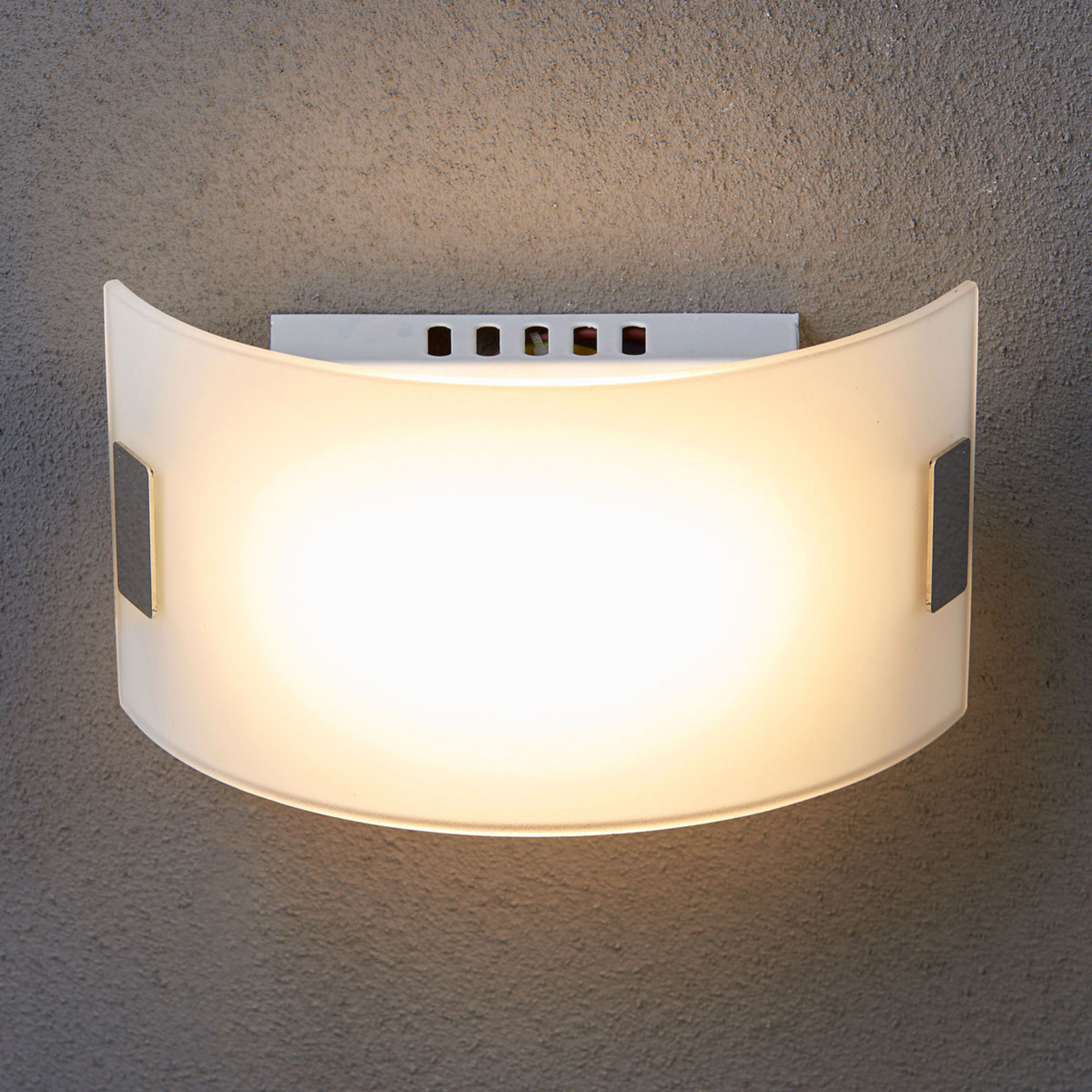 Hvid glas-væglampe Gisela med LED