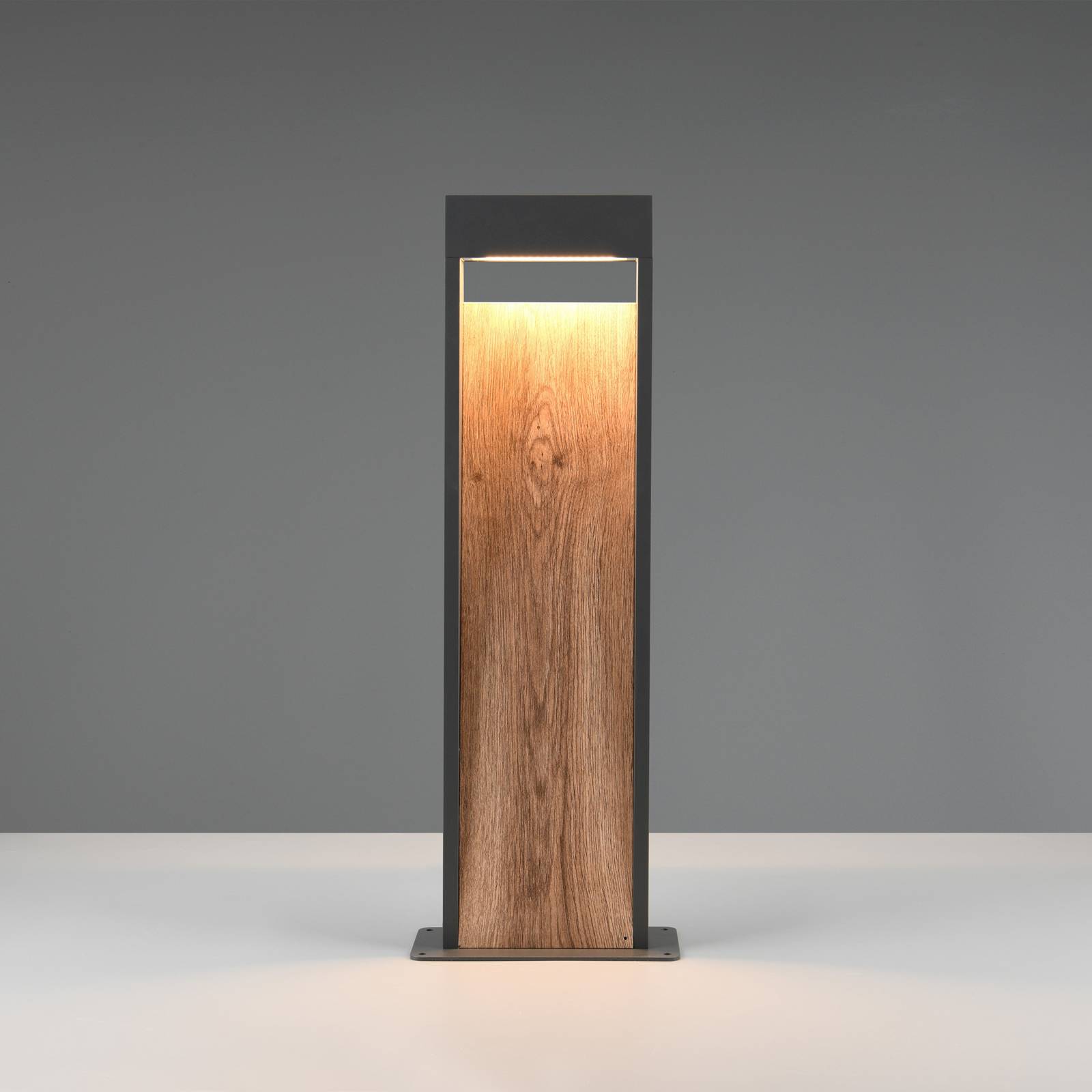 LED-Wegeleuchte SALMON, Holzoptik, Höhe 60 cm, Metall, IP44 günstig online kaufen