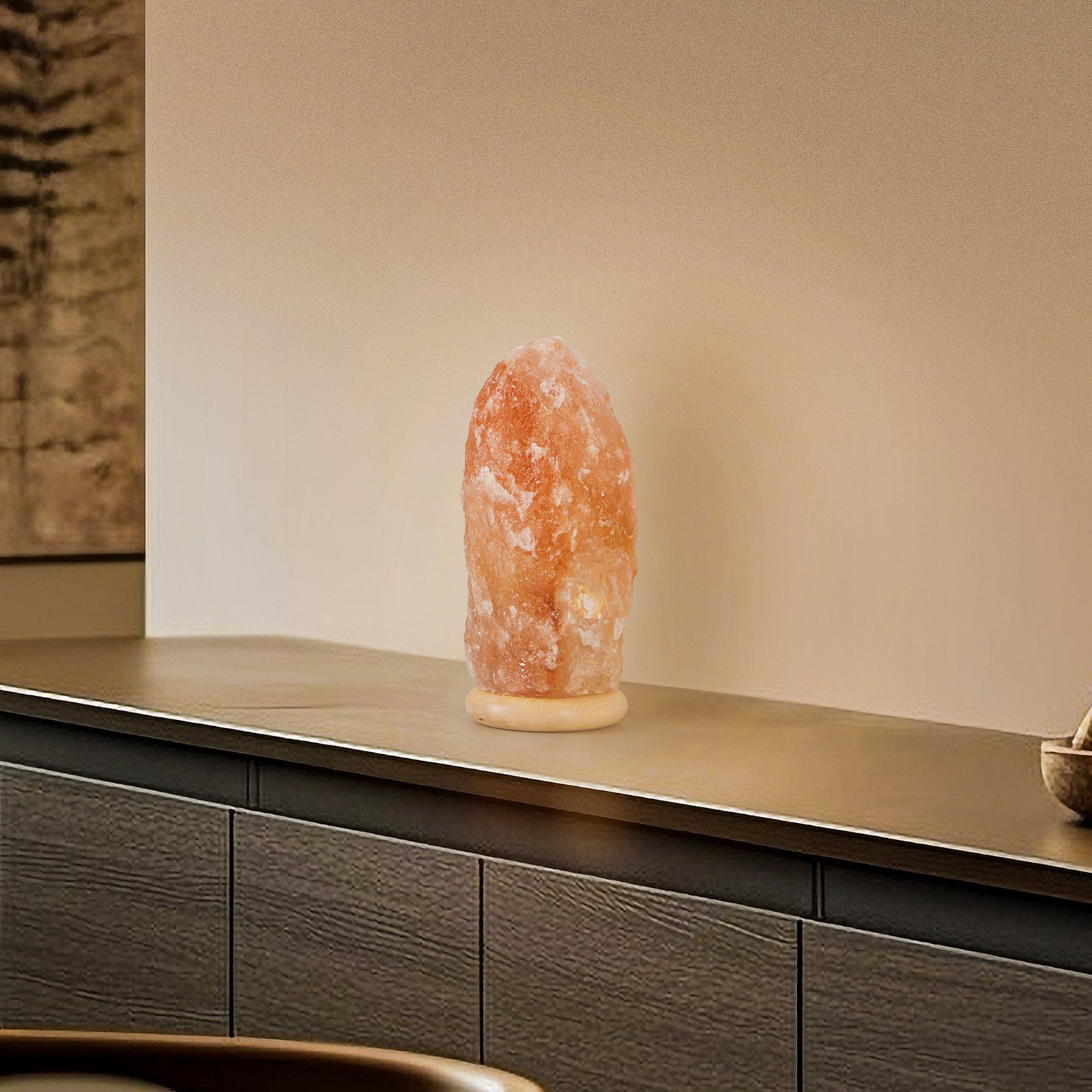 Envostar Harmony salt lamp Natur with wooden base