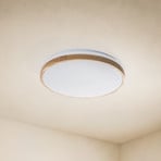 Lindby LED-taklampa Emiva, Ø 49 cm, CCT, trä