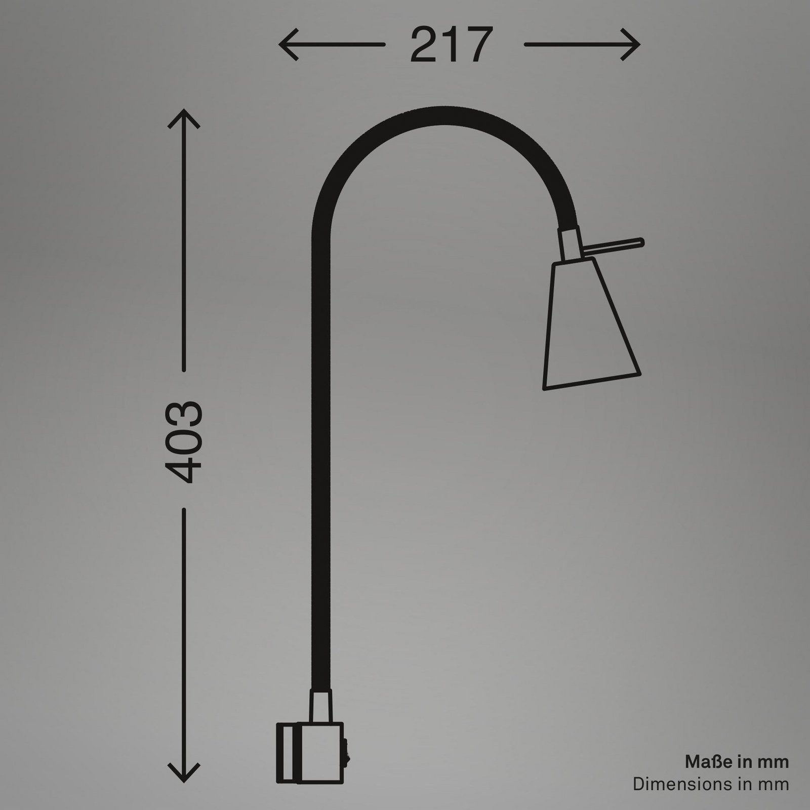 LED wall lamp Tuso, beige, bed mounting, metal, flexible arm