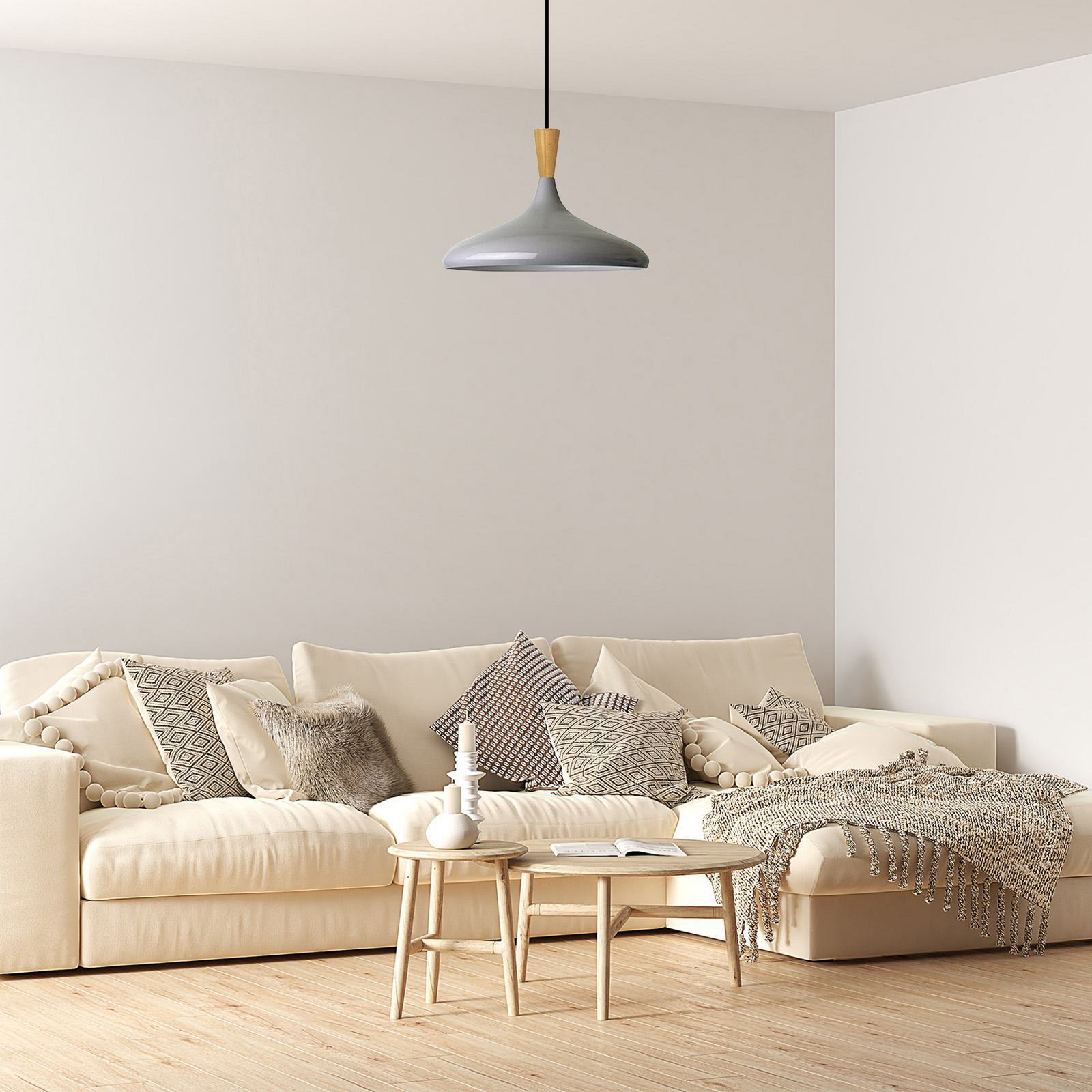 Suspension Chris, gris/blanc, Ø 35 cm, métal