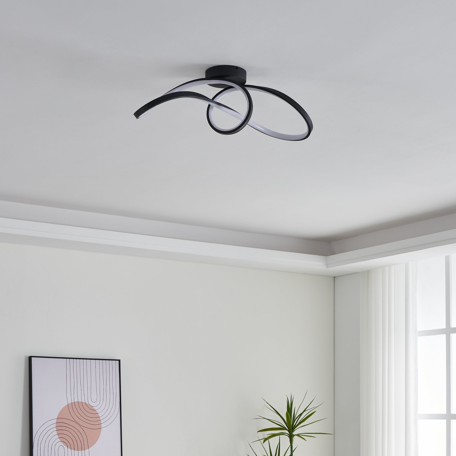 EGLO connect LED-Deckenleuchte Calarossa-Z, schwarz, Alu