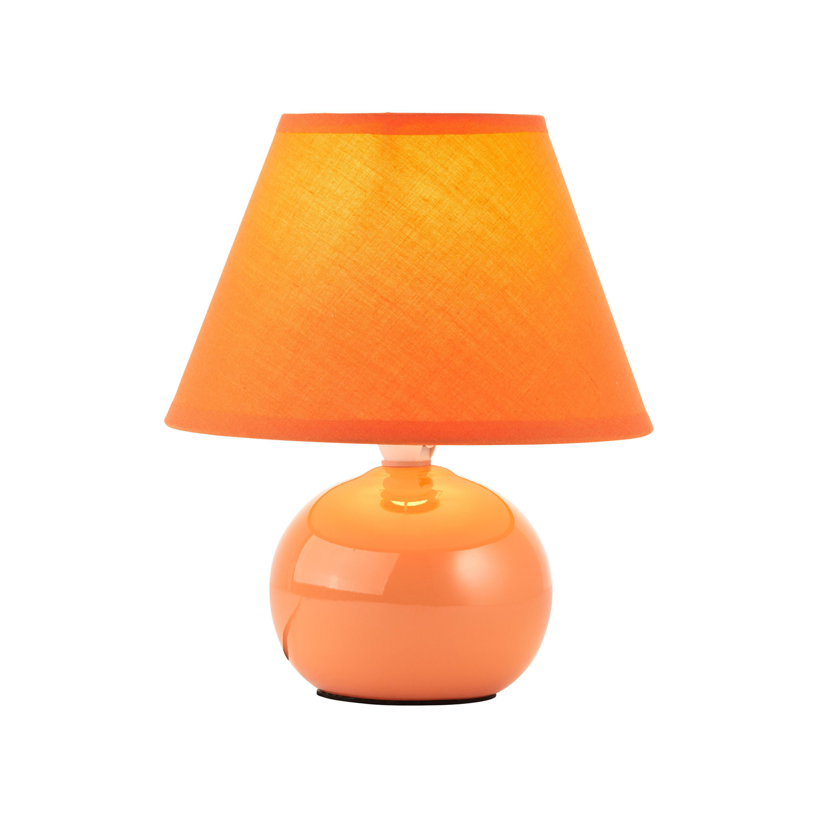 Lámpara de mesa Primo, naranja, Ø 19 cm, textil/cerámica