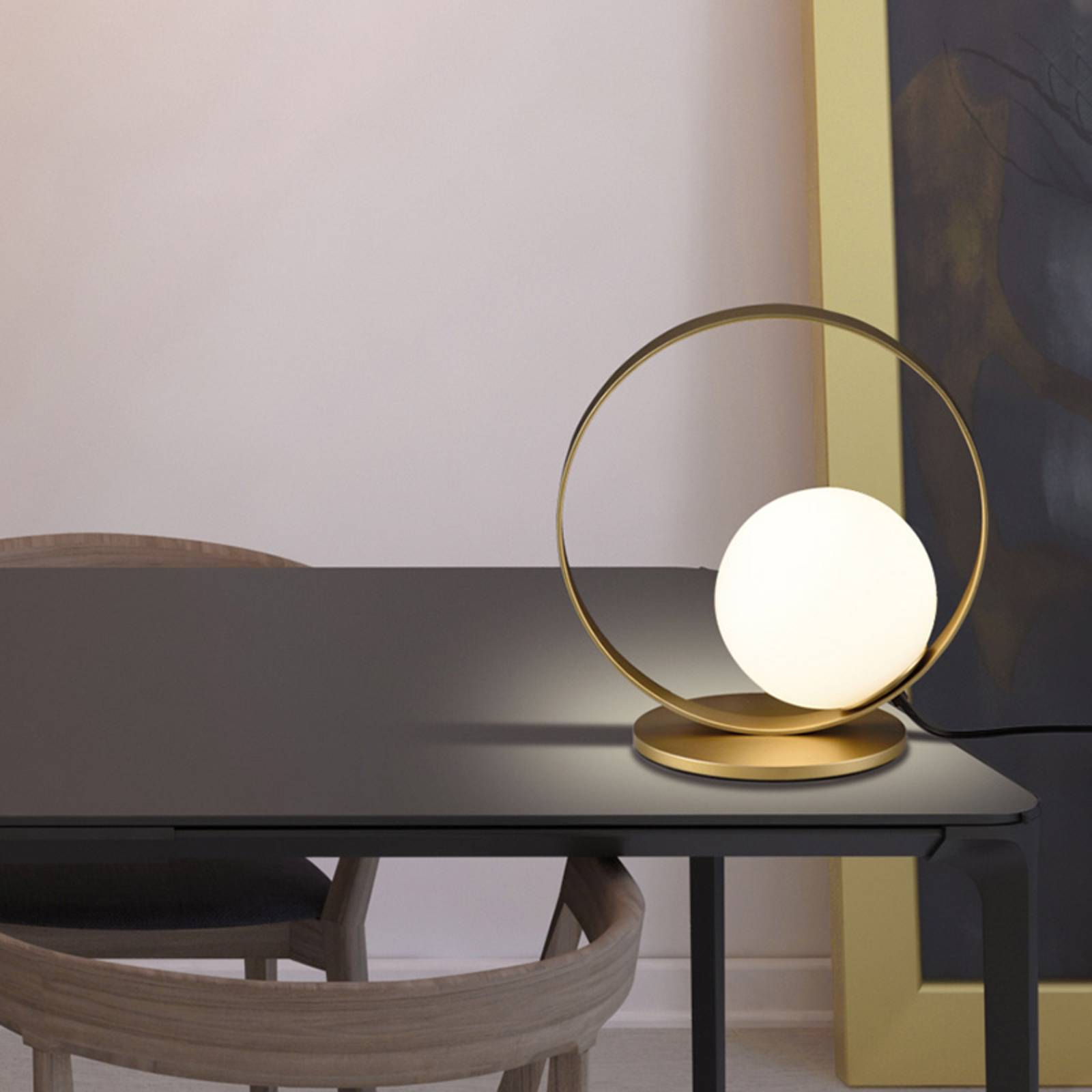 Acb iluminación led asztali lámpa halo, arany / opál