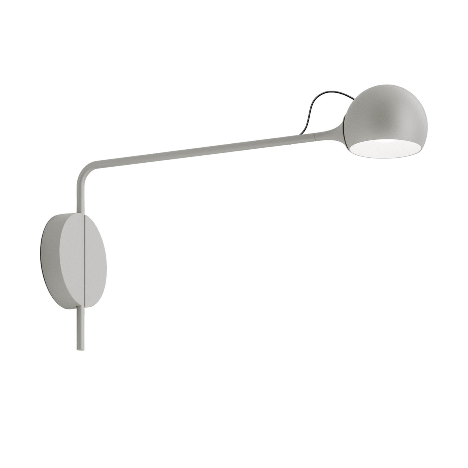 Artemide Ixa LED wall light, fixed arm, white grey