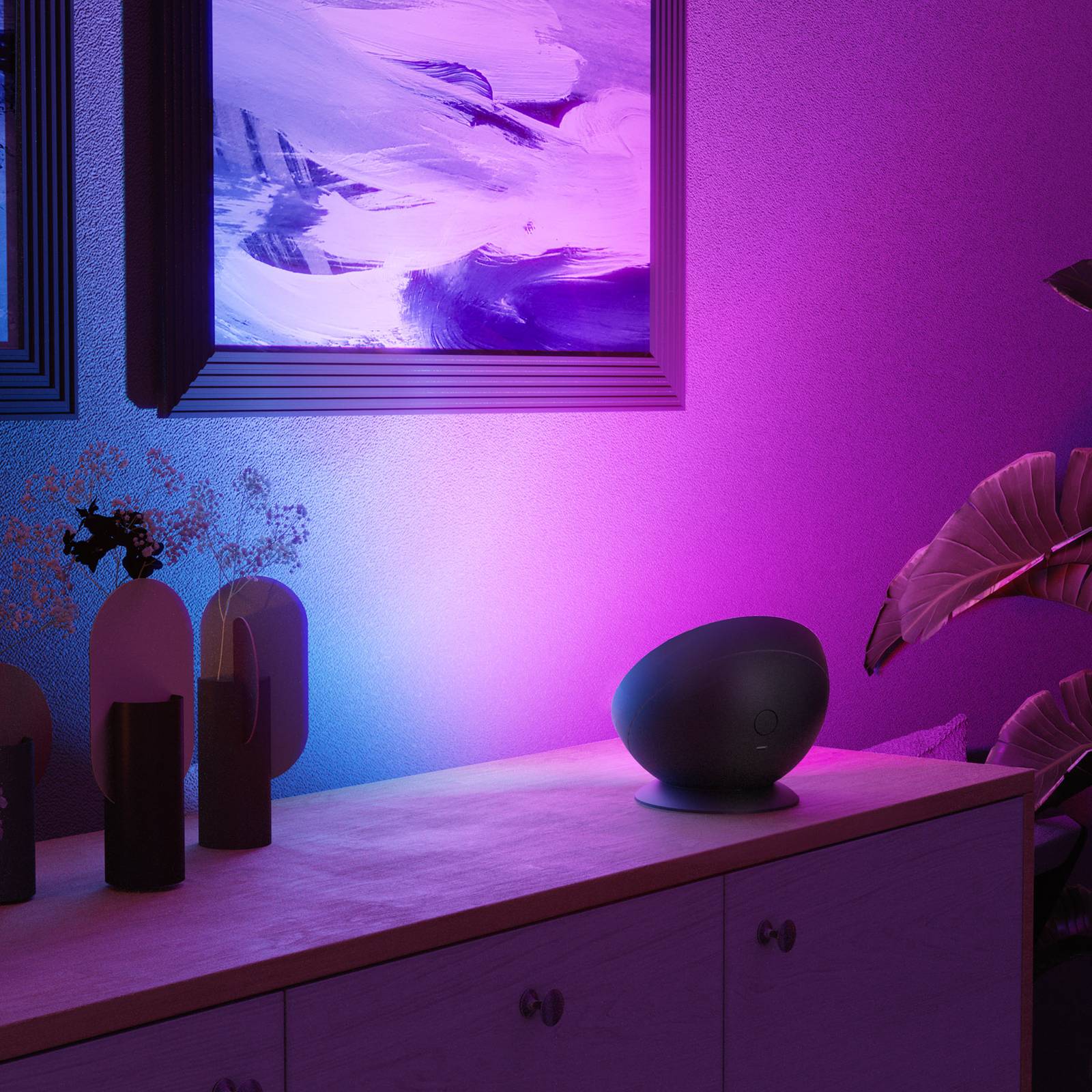 E-shop LED stolná lampa WLAN, okrúhla, inteligentná, RGBW, stmievateľná