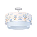 Plafonnier pour enfant style bohème, bleu clair/multicolore, Ø 40 cm, en tissu