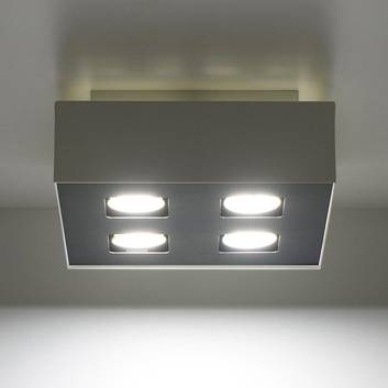 Kasi loftlampe af stål i hvid, 4 lyskilder