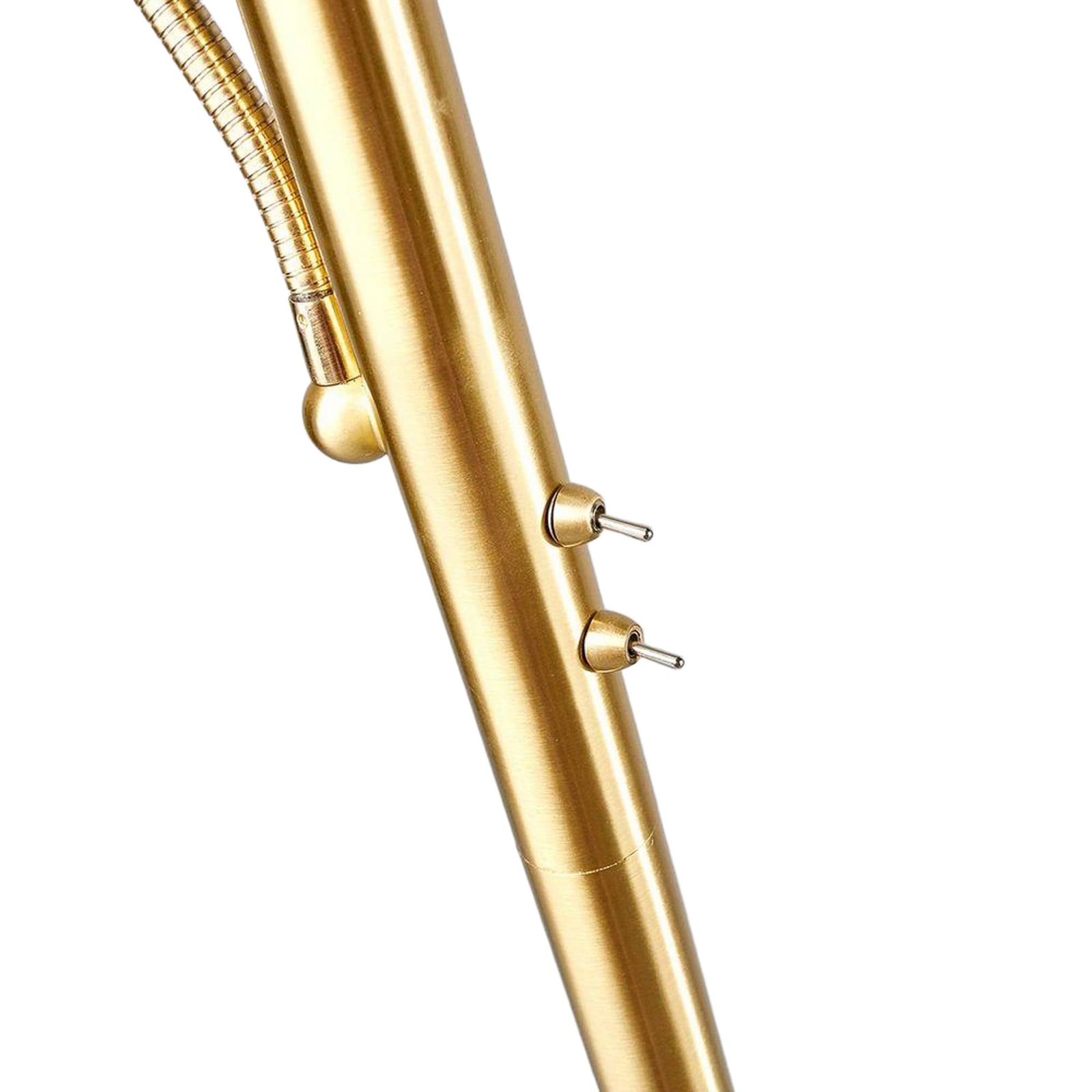Lindby golvlampa Elaina, läslampa, mässing, 183 cm, E27