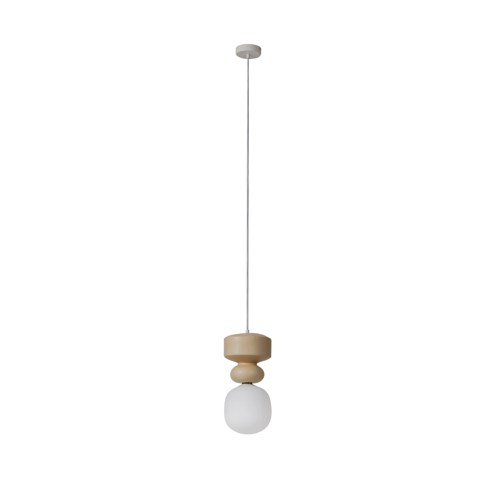 Lucande lámpara colgante Fidelo, blanco/amarillo, vidrio, cerámica, 18 cm