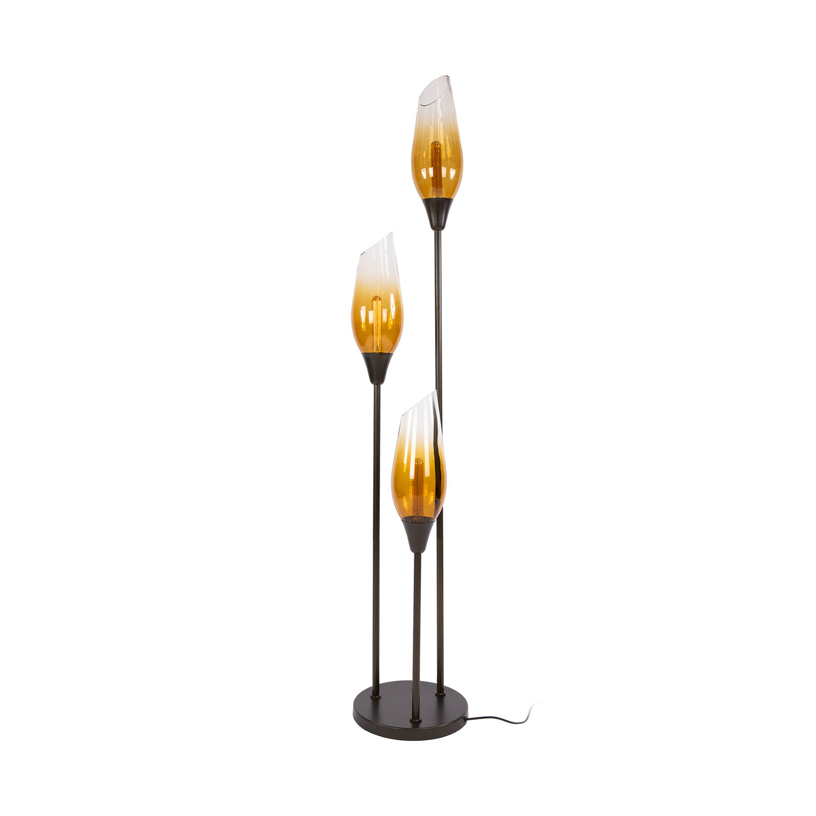 Stojací lampa Cocoon, sklo, jantarová, 3 žárovky, E27, 168 cm Stojací lampa Cocoon, sklo, jantarová, 3 žárovky, E27, 168 cm