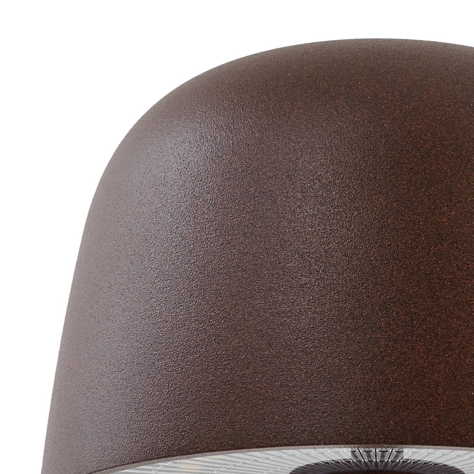 Lindby Lampa stołowa LED Arietty, brązowa, ściemniana, IP65