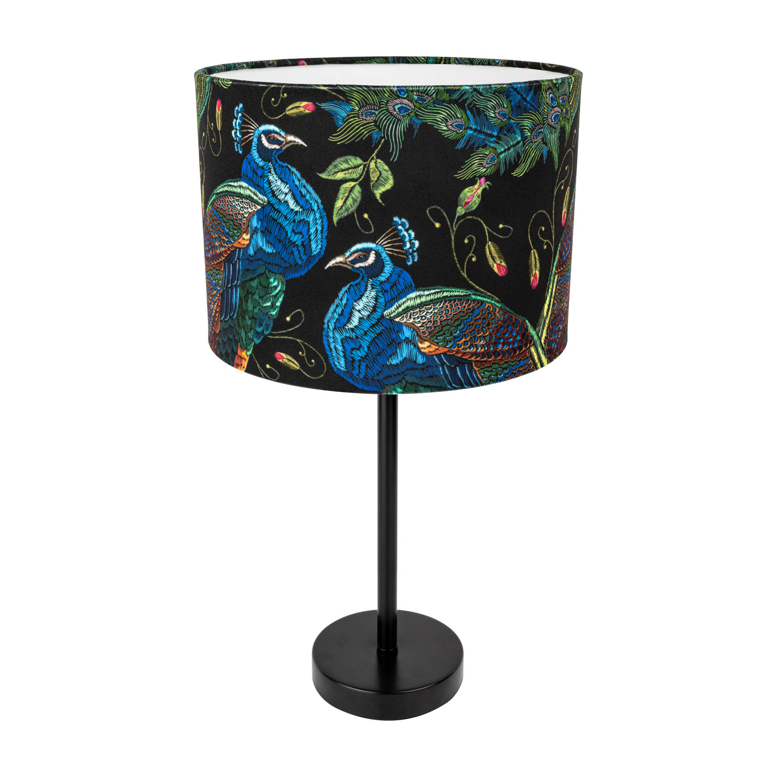 Peacock table lamp, Ø 25 cm, black