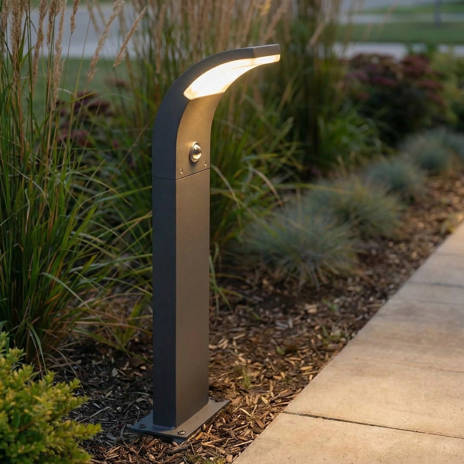 Timm Außen Gartenleuchte w/Sensor Graphite Lucande - Terrasse - Modern - Aluminium - Einflammig