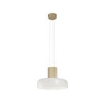 LED-Pendelleuchte Lunar, weiß/gold, Glas, CCT, dimmbar
