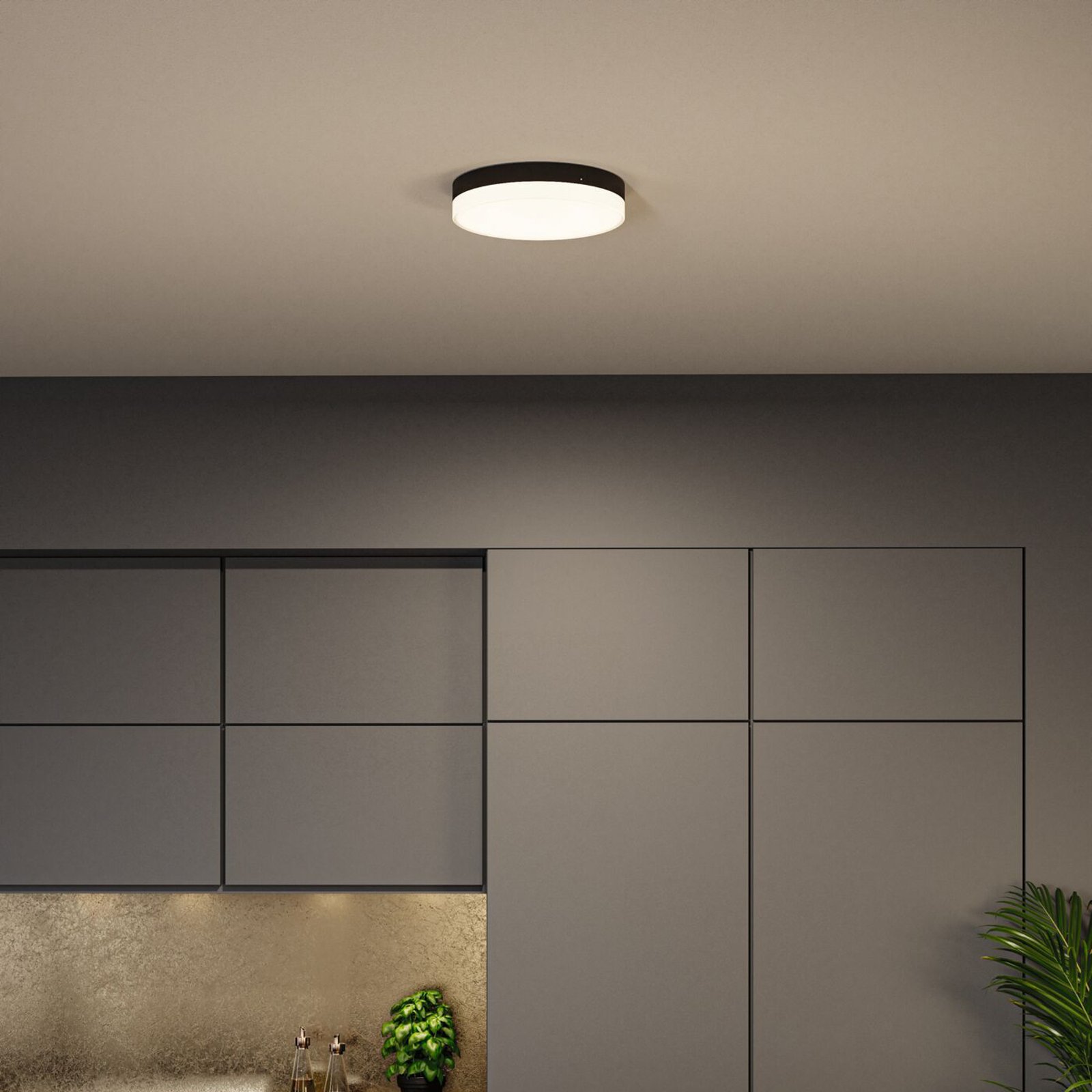Amalie LED Plafonnier 3-step Dim. Matt Noir - Paulmann