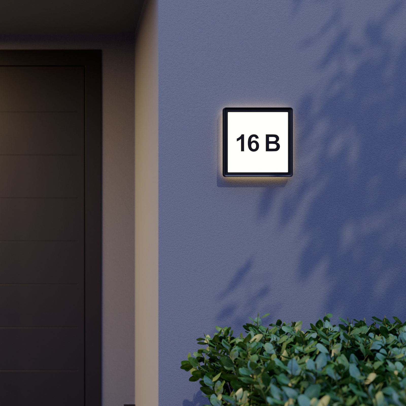 Prios Darui LED-Außenwandleuchte mit Hausnummerset