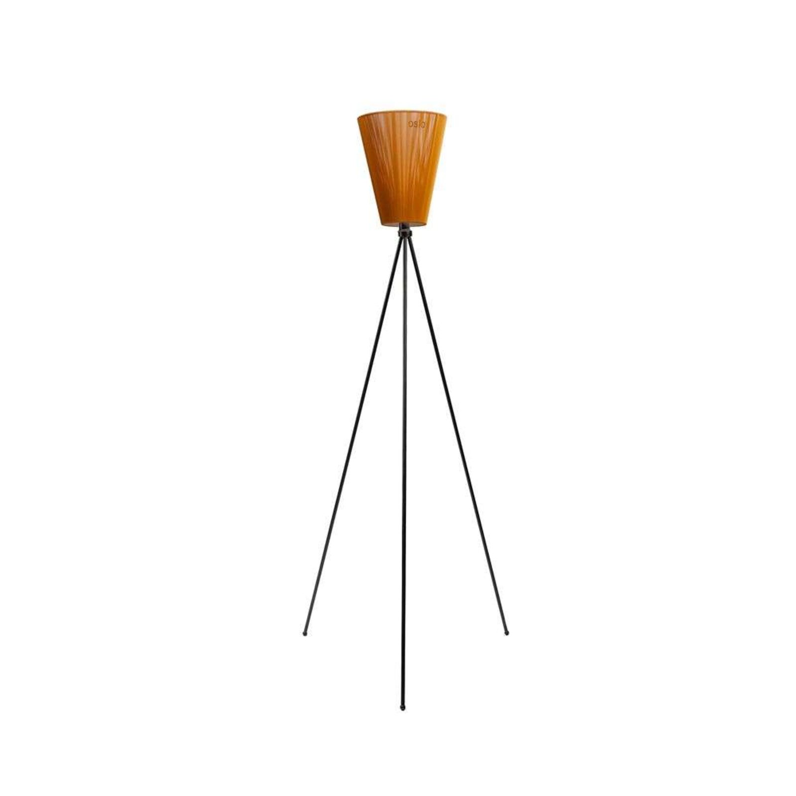 Oslo Wood Stojaca Lampa Black/Caramel - Northern