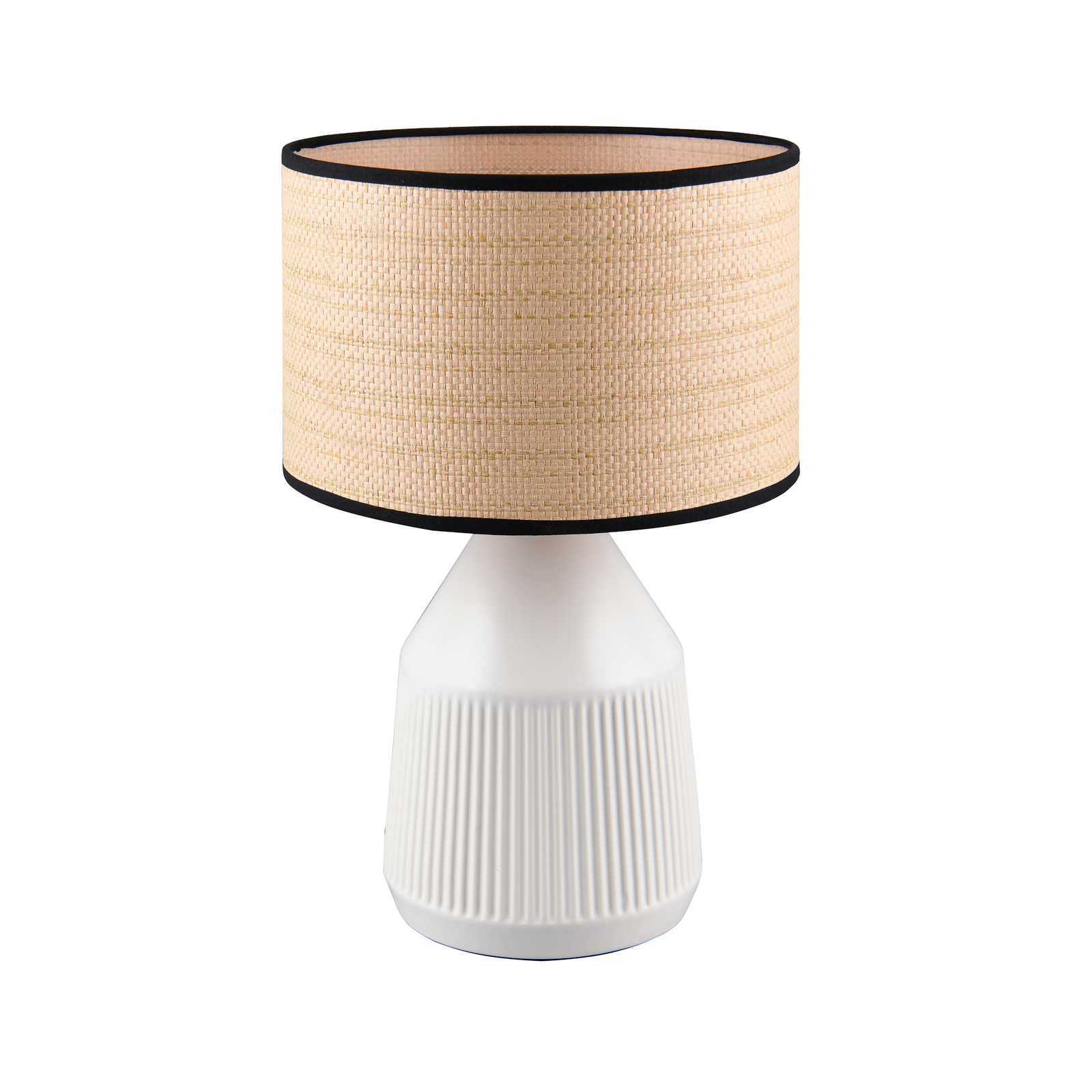 Lampa de masă Formentera, alb/bej, înălțime 43 cm ceramică/hârtie