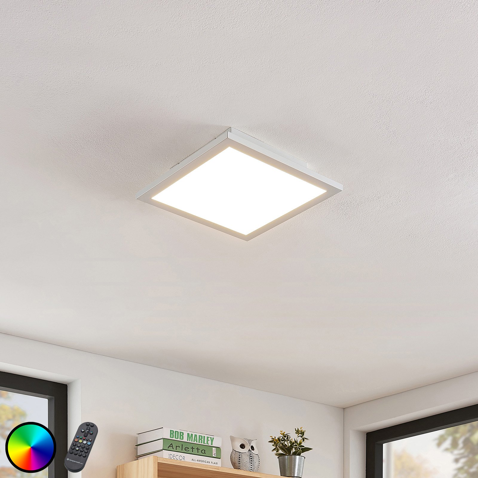 LED-Deckenleuchte Milian mit Fernbedienung 30x30cm