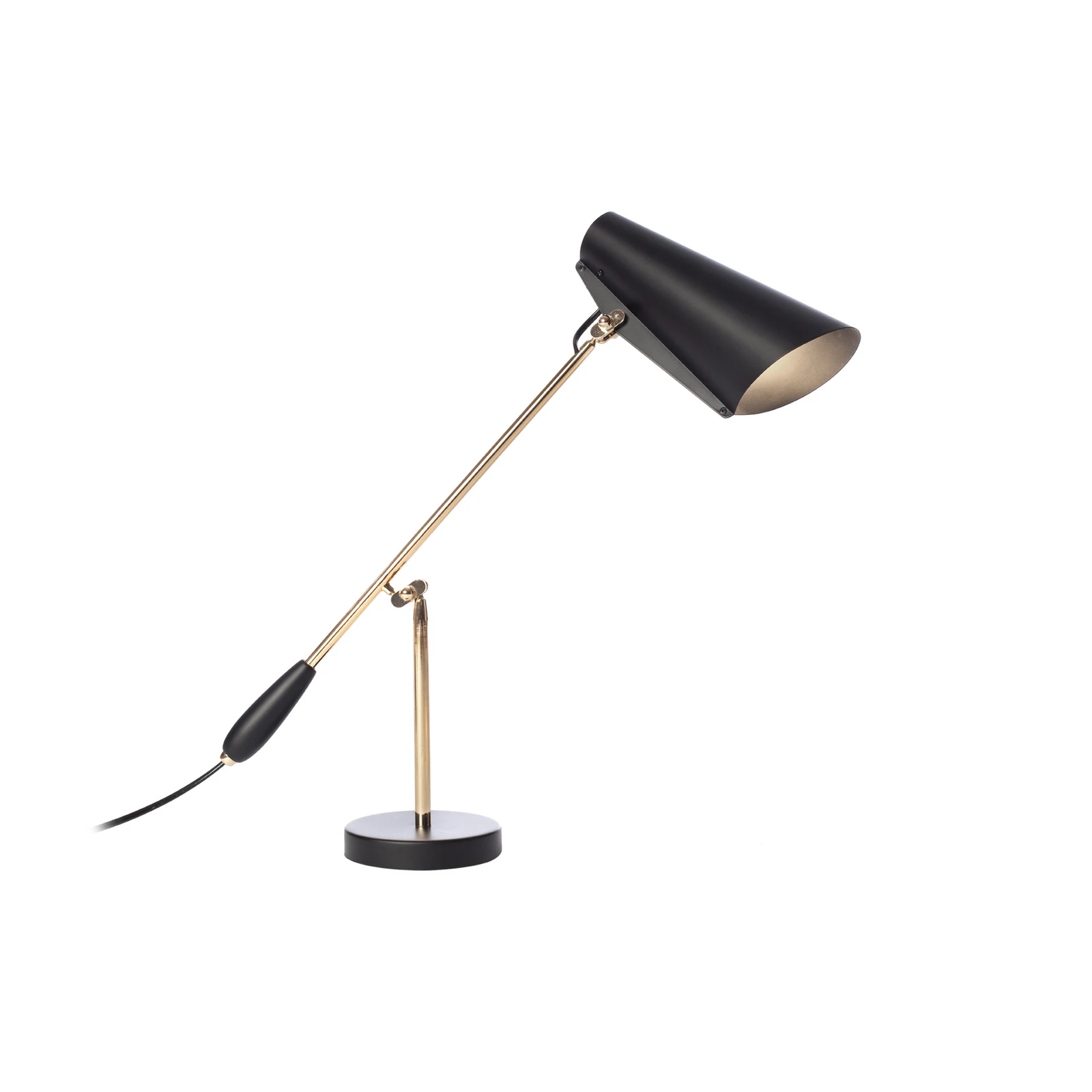Lampe à poser rétro Birdy en noir/laiton