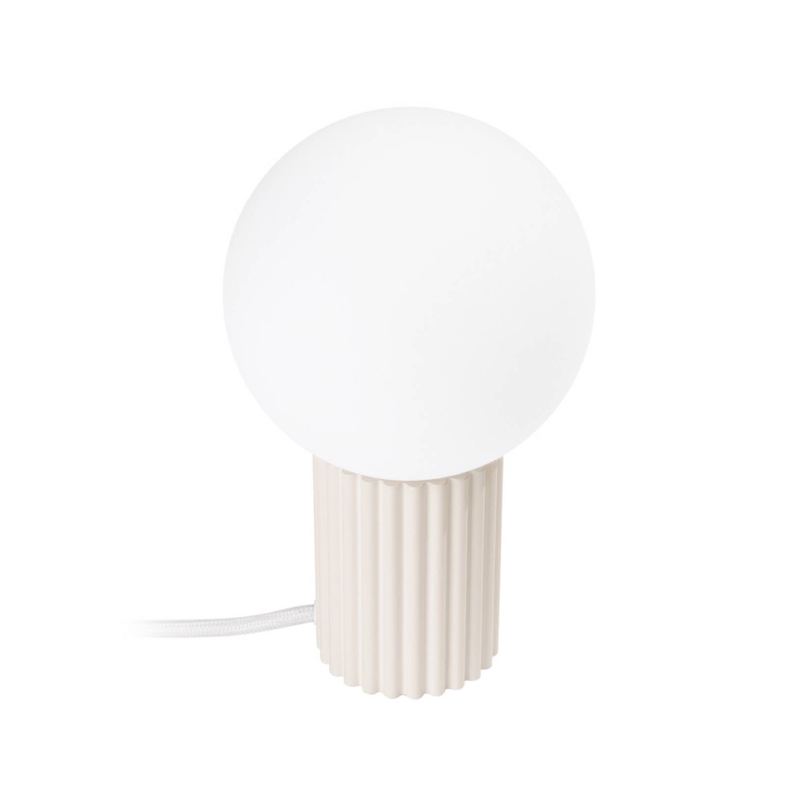 Tischleuchte ORBI, beige, Glas/Metall, Höhe 19 cm, G9