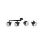 Lenja ceiling spotlight, E14, black and white, 4-bulb, metal - Lindby