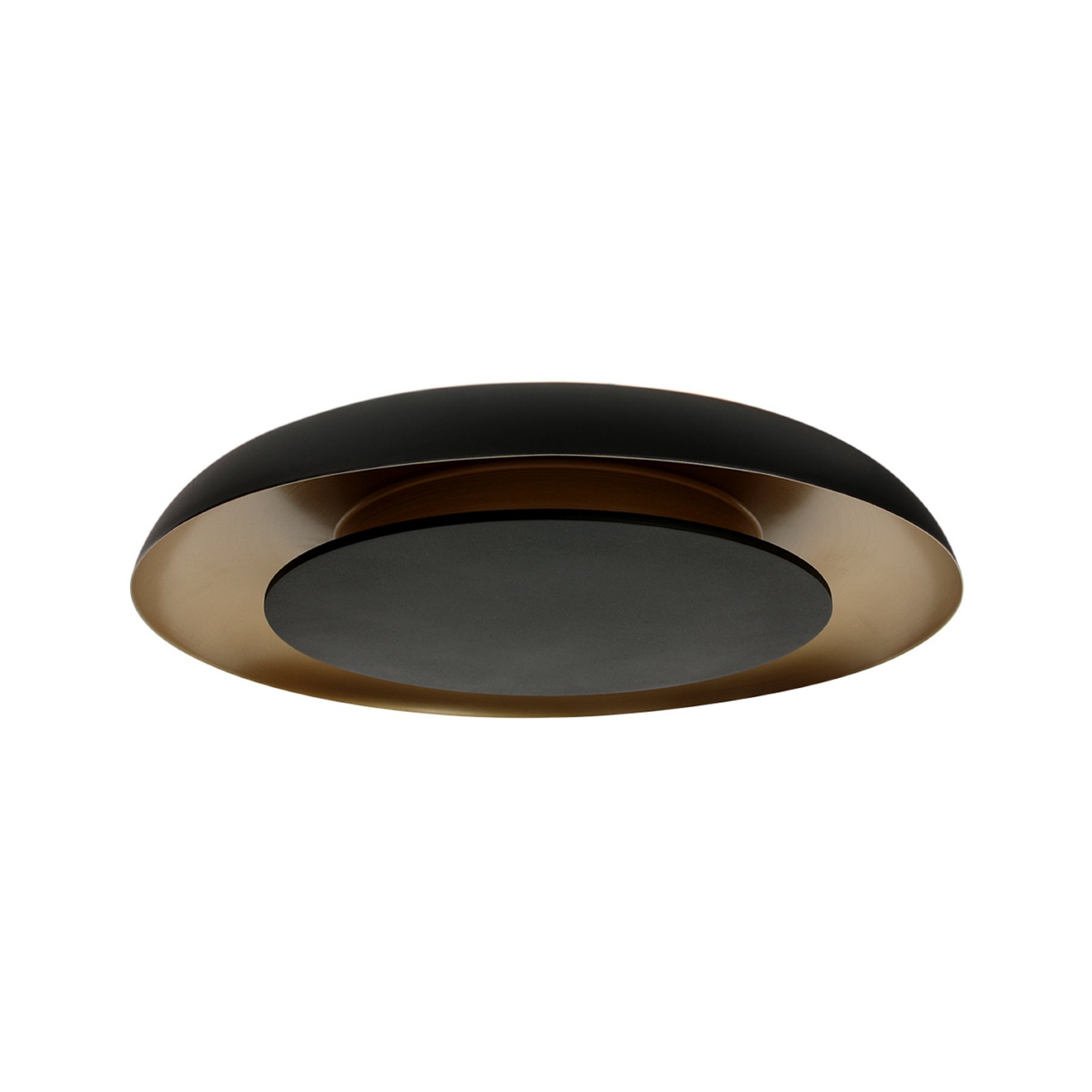 LED-taklampe Golden Veil, svart/gull, dimbar, metall